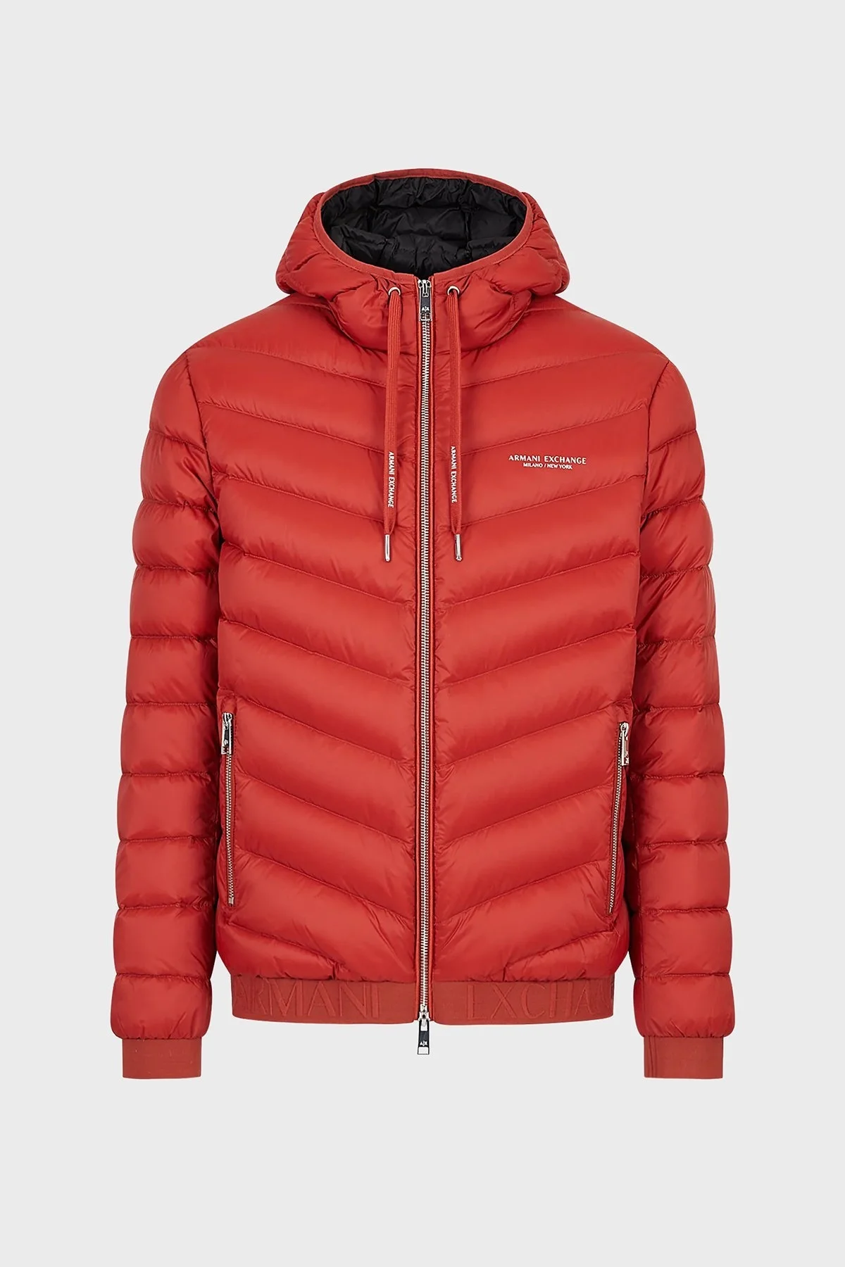 Armani Exchange Fermuarlı Kapüşonlu Regular Fit Şişme Erkek Mont 8NZB53 ZNW3Z 24AC KIRMIZI-SİYAH - 2