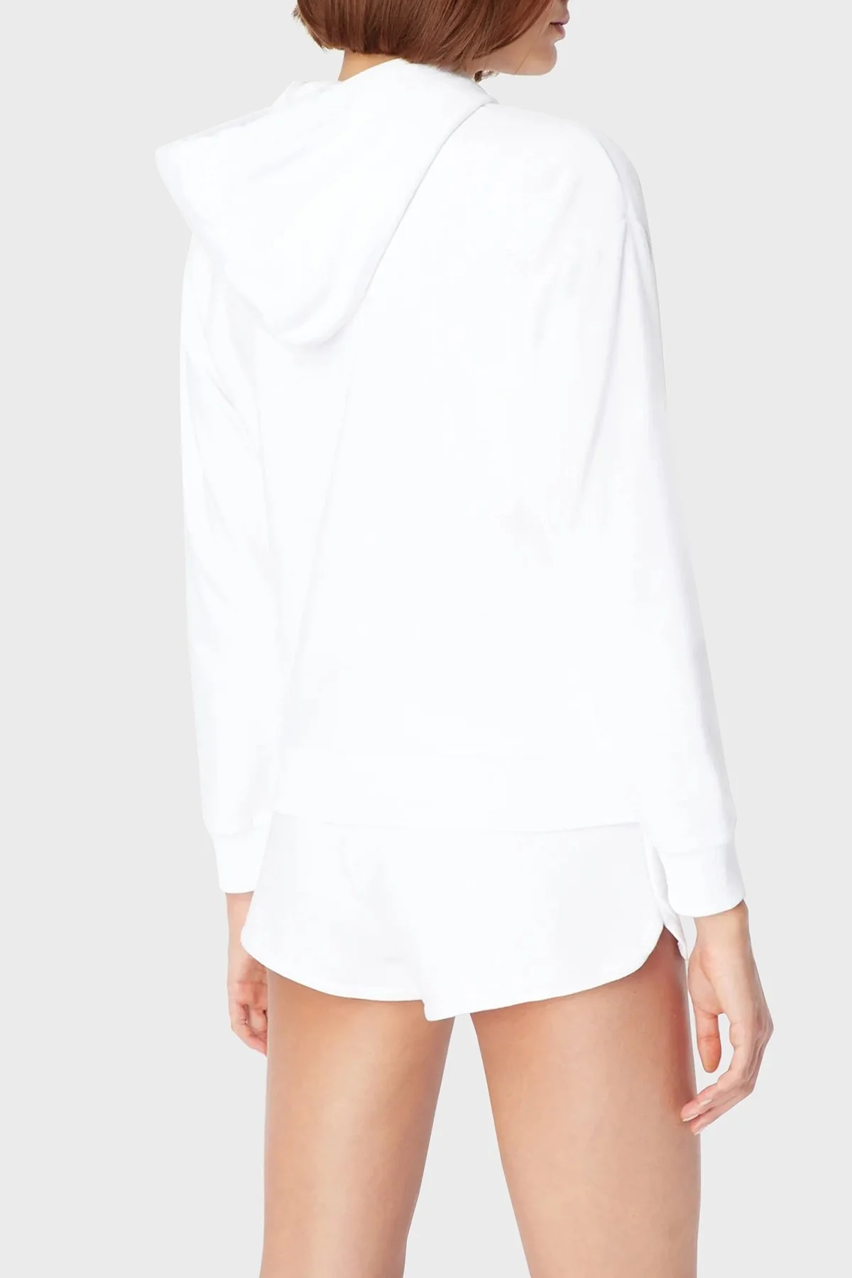 Armani Exchange Fransız Havlu Kumaşlı Pamuklu Kapüşonlu Bayan Sweat 3RYM94 YJDSZ 1000 BEYAZ - 2