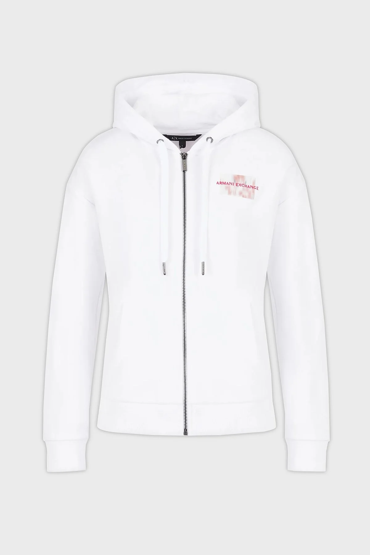 Armani Exchange Fransız Havlu Kumaşlı Pamuklu Kapüşonlu Bayan Sweat 3RYM94 YJDSZ 1000 BEYAZ - 4