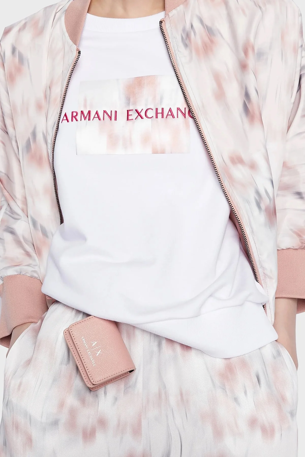 Armani Exchange Fransız Havlu Kumaşlı Pamuklu Truvakar Kol Bisiklet Yaka Bayan Sweat 3RYM84 YJDSZ 1000 BEYAZ - 4