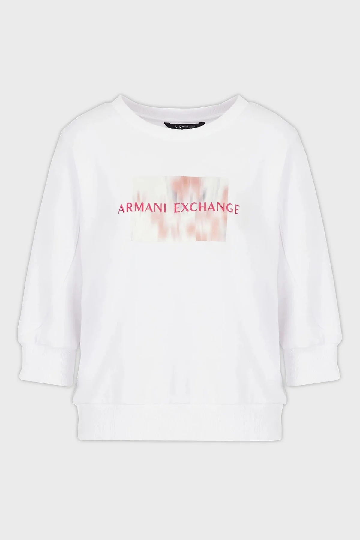 Armani Exchange Fransız Havlu Kumaşlı Pamuklu Truvakar Kol Bisiklet Yaka Bayan Sweat 3RYM84 YJDSZ 1000 BEYAZ - 5