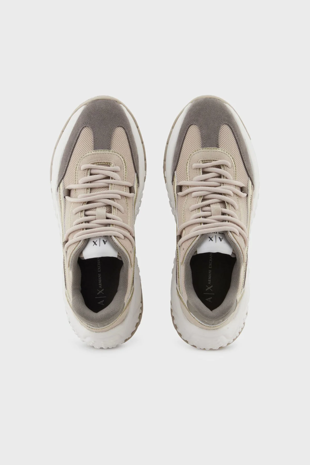 Armani Exchange Hakiki Deri Karışımlı Süet Detaylı Kalın Taban Sneaker Bayan Ayakkabı XW001627 AF17447 M1176 BEJ - 9