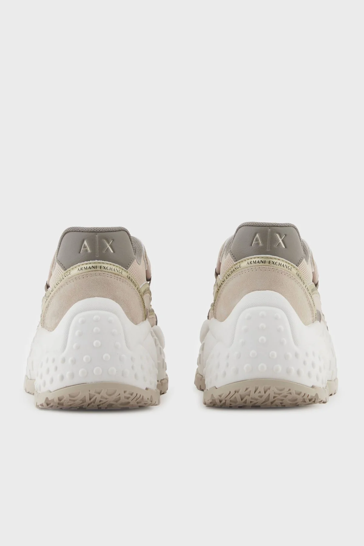 Armani Exchange Hakiki Deri Karışımlı Süet Detaylı Kalın Taban Sneaker Bayan Ayakkabı XW001627 AF17447 M1176 BEJ - 11