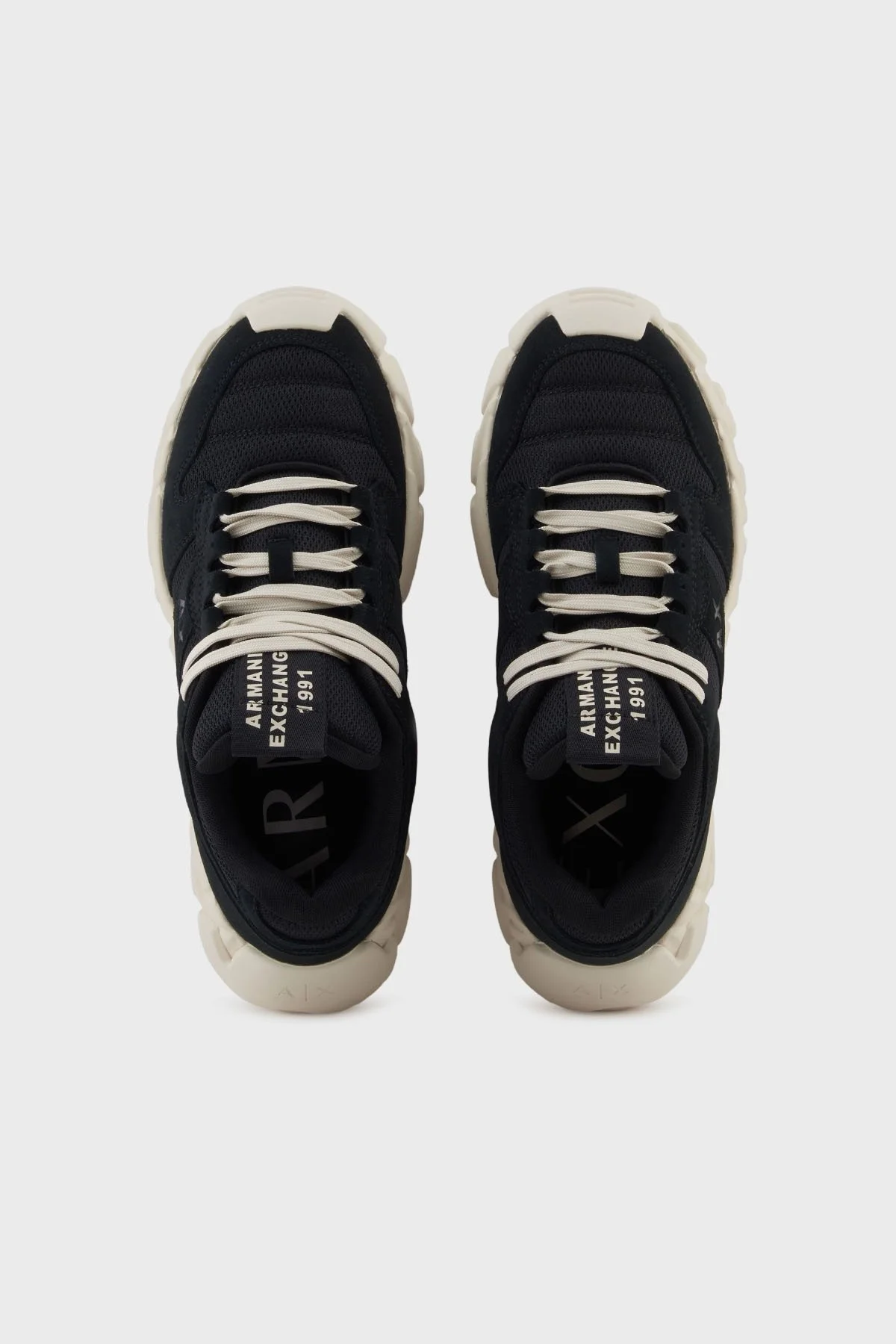 Armani Exchange Hakiki Deri Logolu Kalın Taban Sneaker Erkek Ayakkabı XM001692 AF17369 UC001 SİYAH - 3