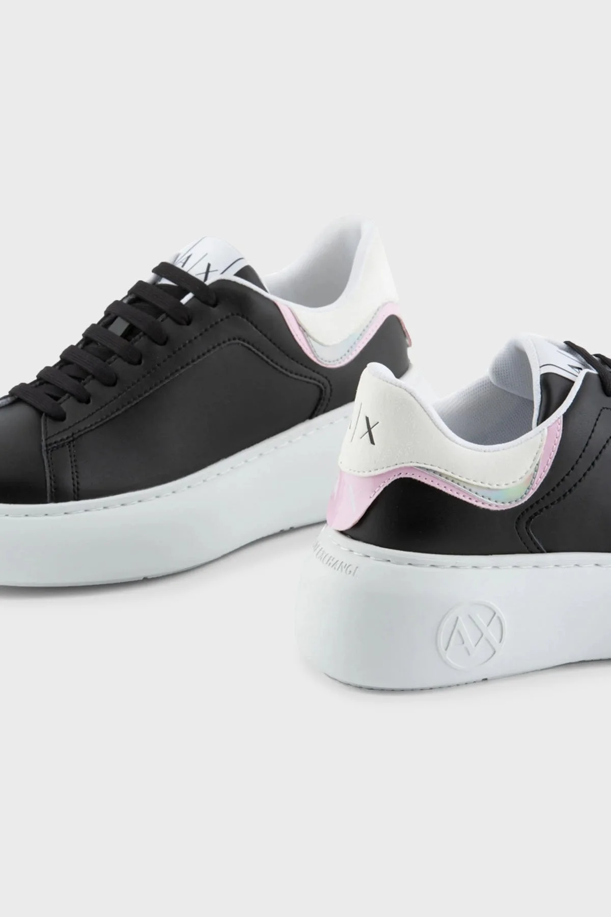 Armani Exchange Hakiki Deri Sneaker Bayan Ayakkabı XDX108 XV635 00002 SİYAH - 4