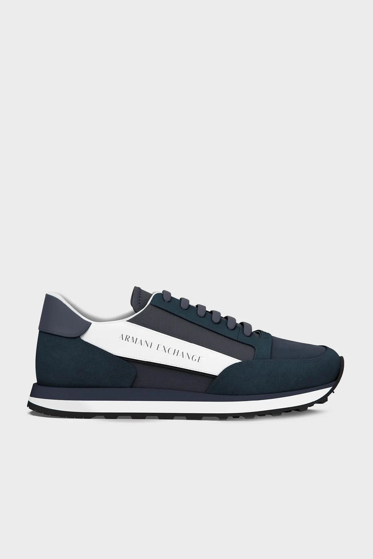 Armani Exchange Hakiki Deri Sneaker Erkek Ayakkabı XUX083 XV263 S531 LACİVERT-BEYAZ - 1