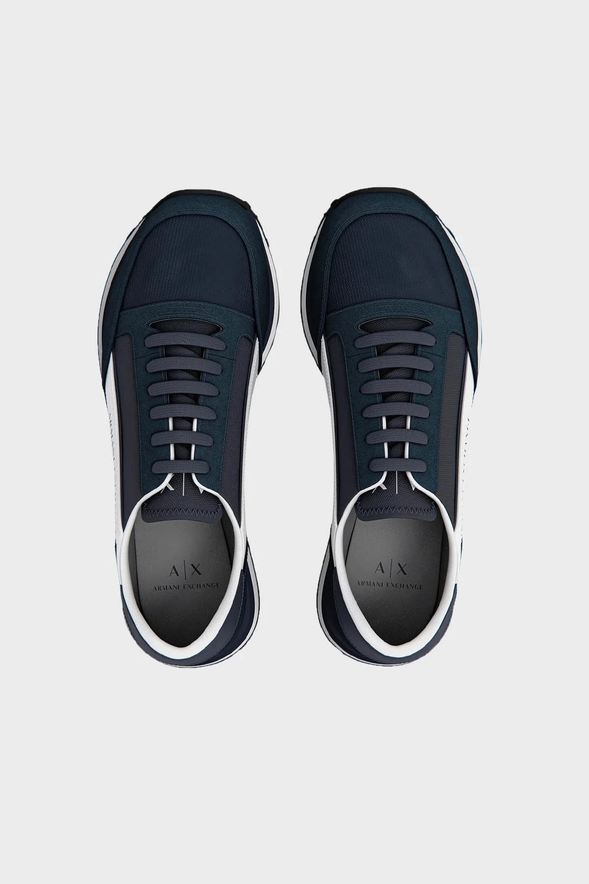 Armani Exchange Hakiki Deri Sneaker Erkek Ayakkabı XUX083 XV263 S531 LACİVERT-BEYAZ - 3