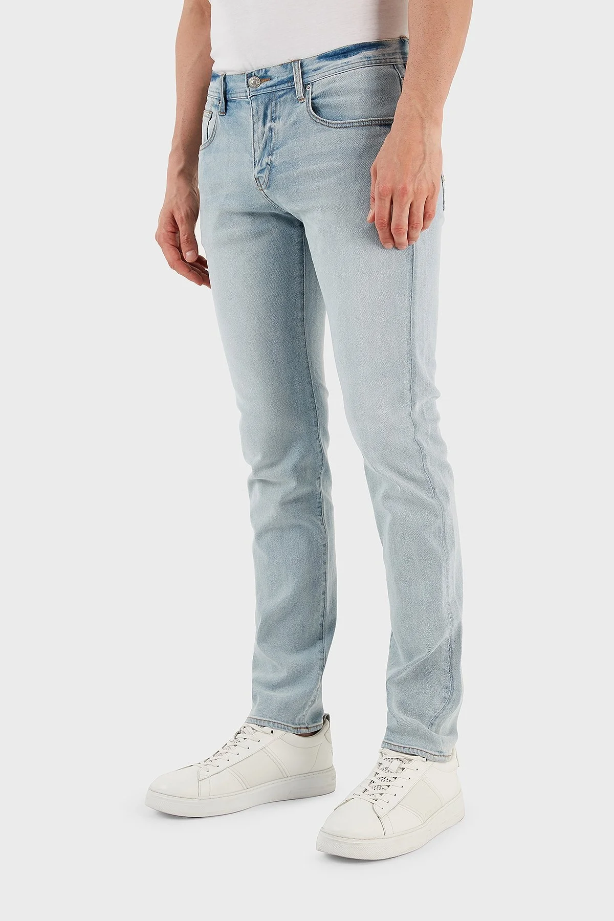 Armani Exchange J13 Pamuklu Normal Bel Slim Fit Dar Paça Jeans Erkek Kot Pantolon 3RZJ13 Z1PZZ 1500 AÇIK MAVİ - 3