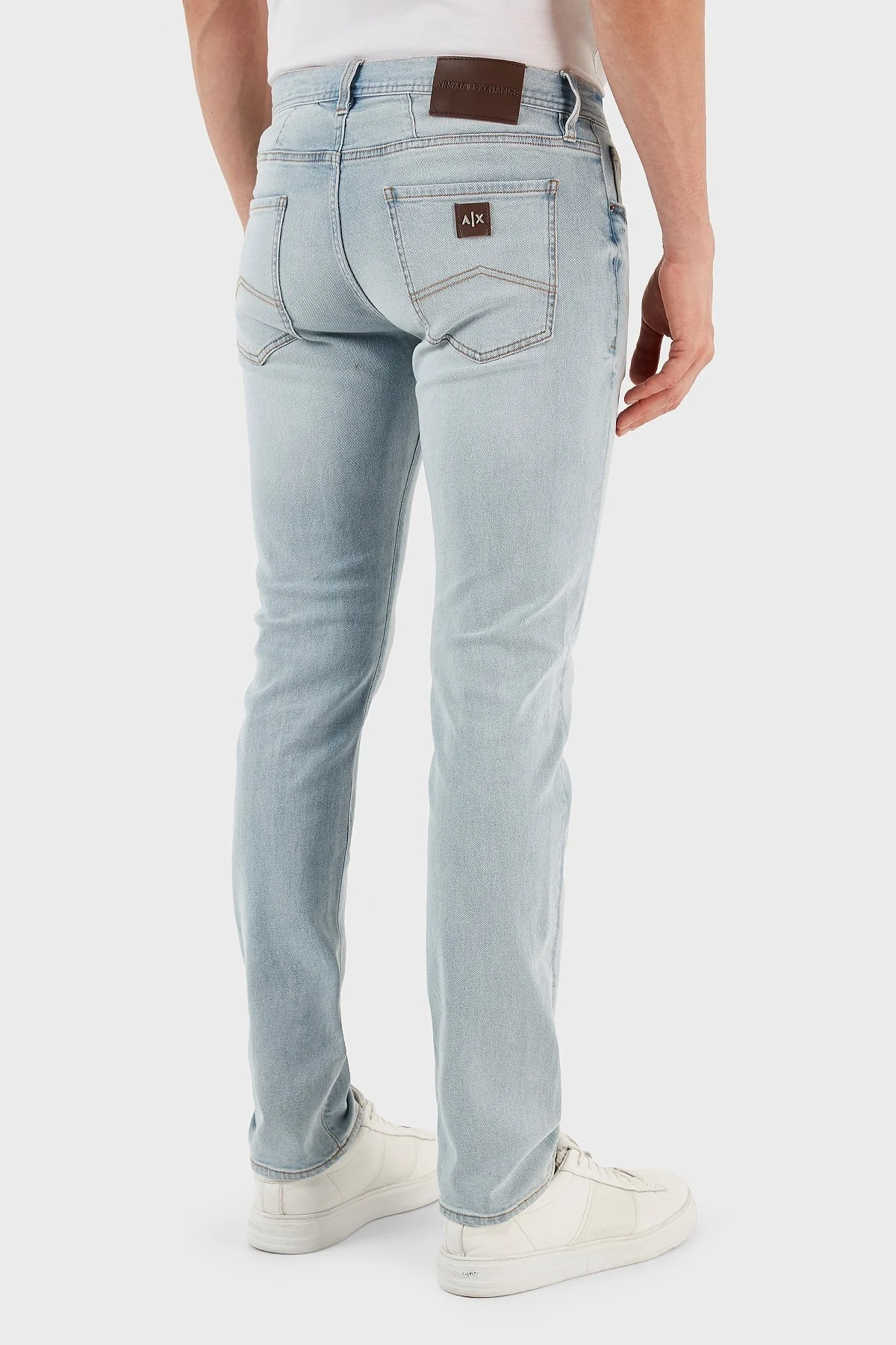 Armani Exchange J13 Pamuklu Normal Bel Slim Fit Dar Paça Jeans Erkek Kot Pantolon 3RZJ13 Z1PZZ 1500 AÇIK MAVİ - 5