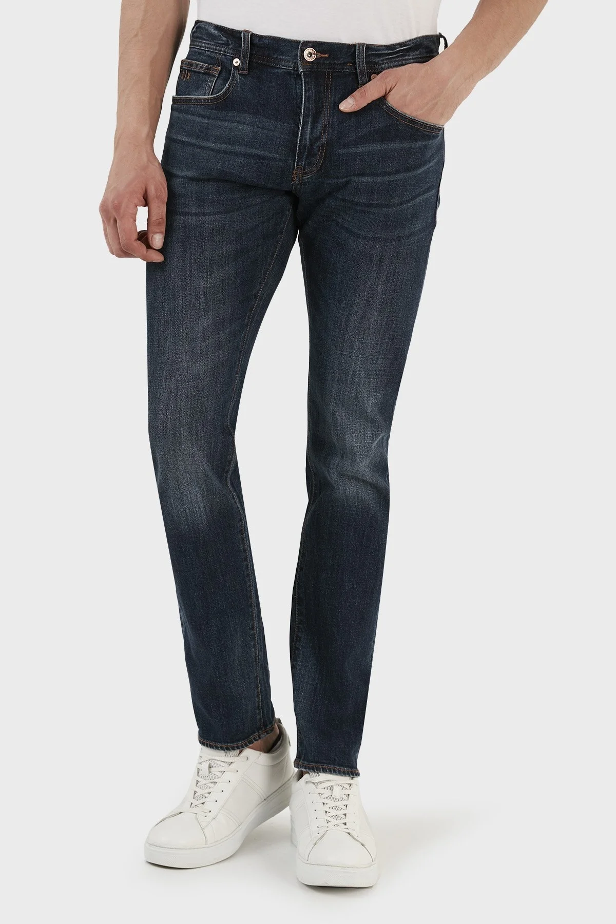 Armani Exchange J13 Pamuklu Normal Bel Slim Fit Jeans Erkek Kot Pantolon 3RZJ13 Z2LTZ 1500 LACİVERT - 3