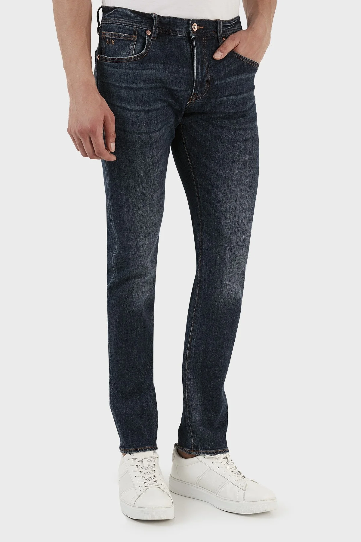 Armani Exchange J13 Pamuklu Normal Bel Slim Fit Jeans Erkek Kot Pantolon 3RZJ13 Z2LTZ 1500 LACİVERT - 4