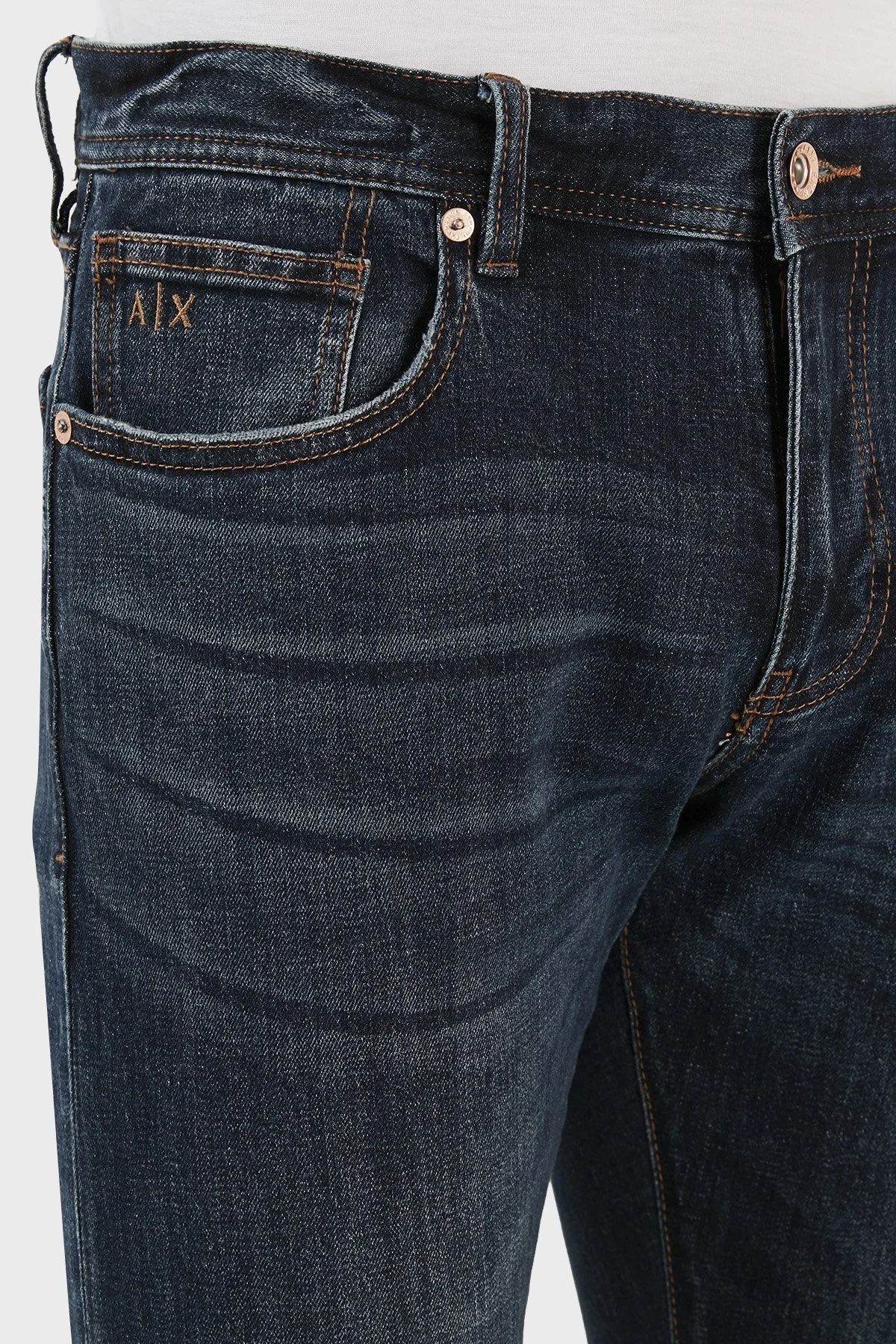 Armani Exchange J13 Pamuklu Normal Bel Slim Fit Jeans Erkek Kot Pantolon 3RZJ13 Z2LTZ 1500 LACİVERT - 5