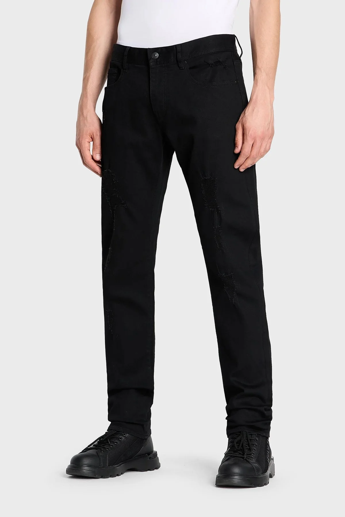 Armani Exchange J13 Pamuklu Yüksek Bel Slim Fit Daralan Paça Jeans Erkek Kot Pantolon 6RZJ13 Z1AAZ 1200 SİYAH - 1