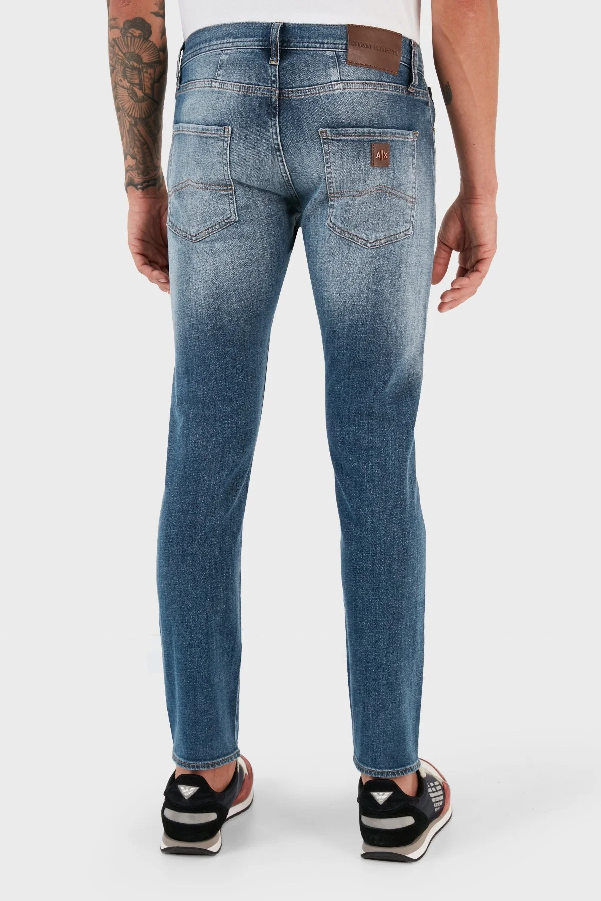 Armani Exchange J13 Pamuklu Yüksel Bel Skinny Fit Dar Paça Jeans Erkek Kot Pantolon 6RZJ13 Z191Z 1500 MAVİ - 3