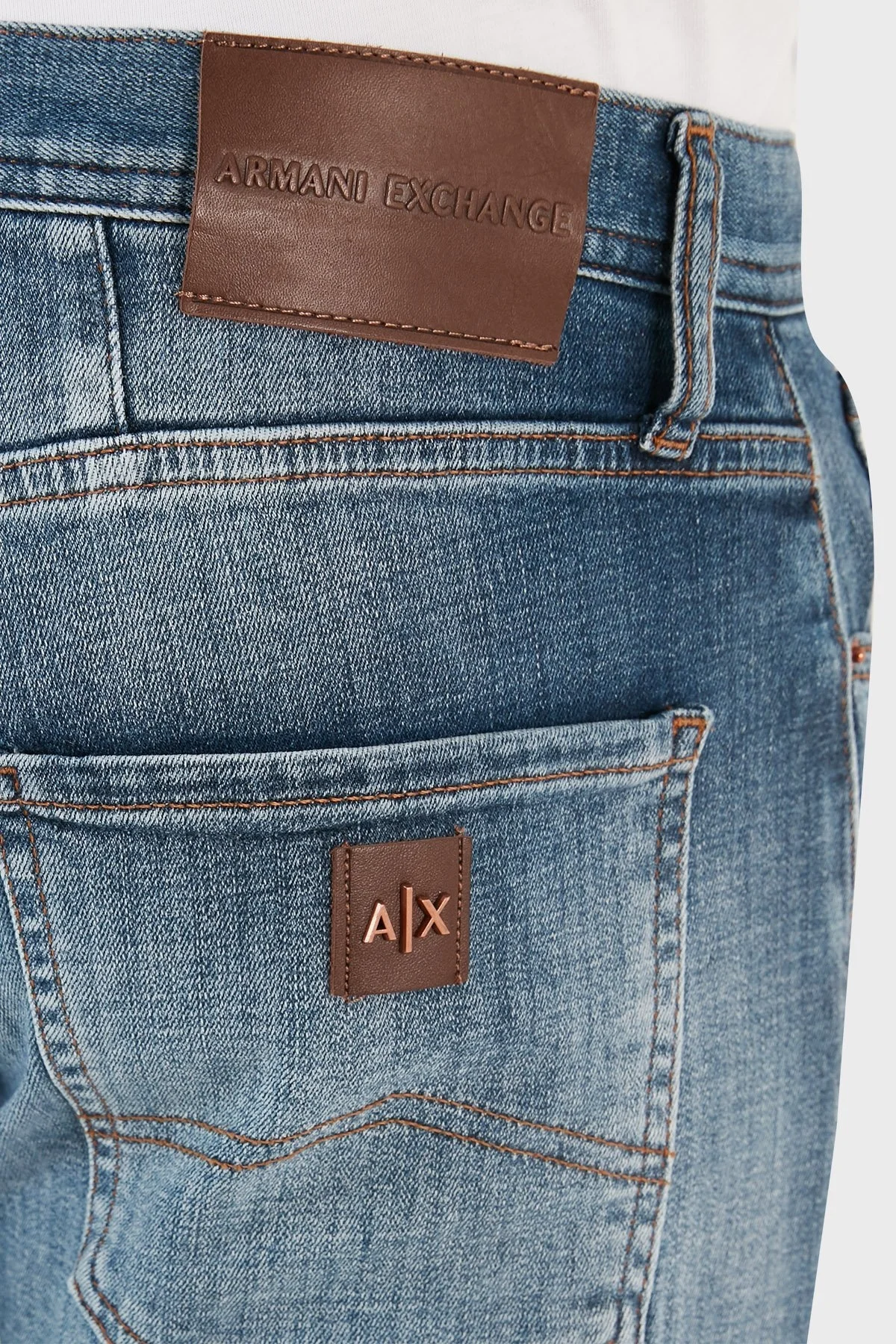 Armani Exchange J13 Pamuklu Yüksel Bel Skinny Fit Dar Paça Jeans Erkek Kot Pantolon 6RZJ13 Z191Z 1500 MAVİ - 8