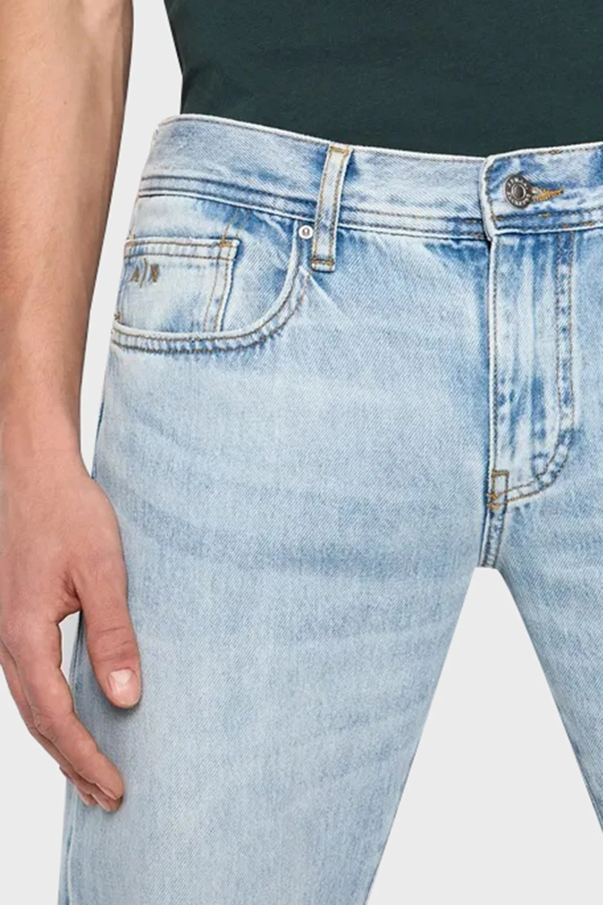 Armani Exchange J13 Yırtık Detaylı Organik Pamuklu Slim Fit Jeans Erkek Kot Pantolon 3RZJ13 Z1S5Z 1500 LACİVERT - 4