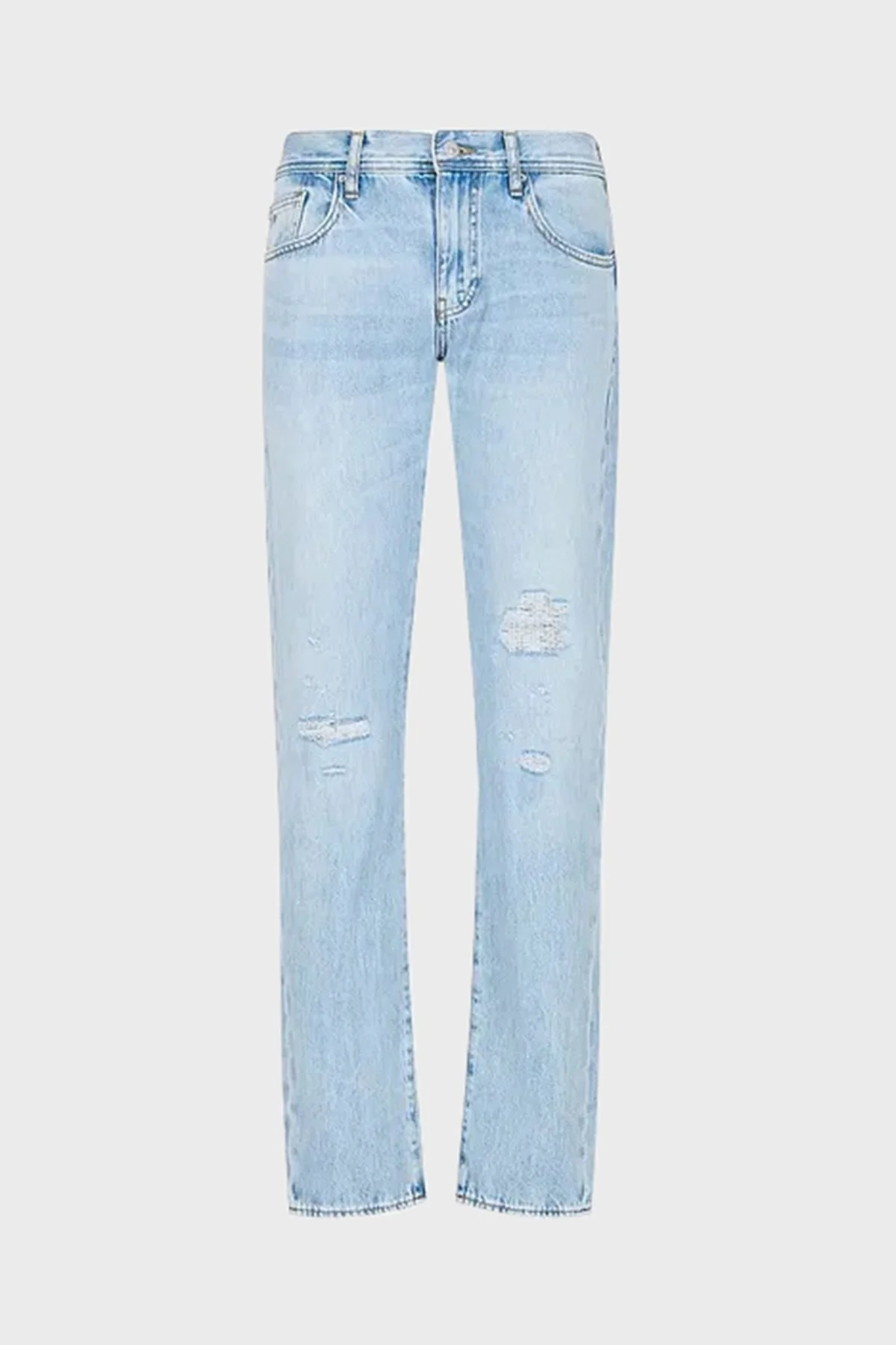 Armani Exchange J13 Yırtık Detaylı Organik Pamuklu Slim Fit Jeans Erkek Kot Pantolon 3RZJ13 Z1S5Z 1500 LACİVERT - 5