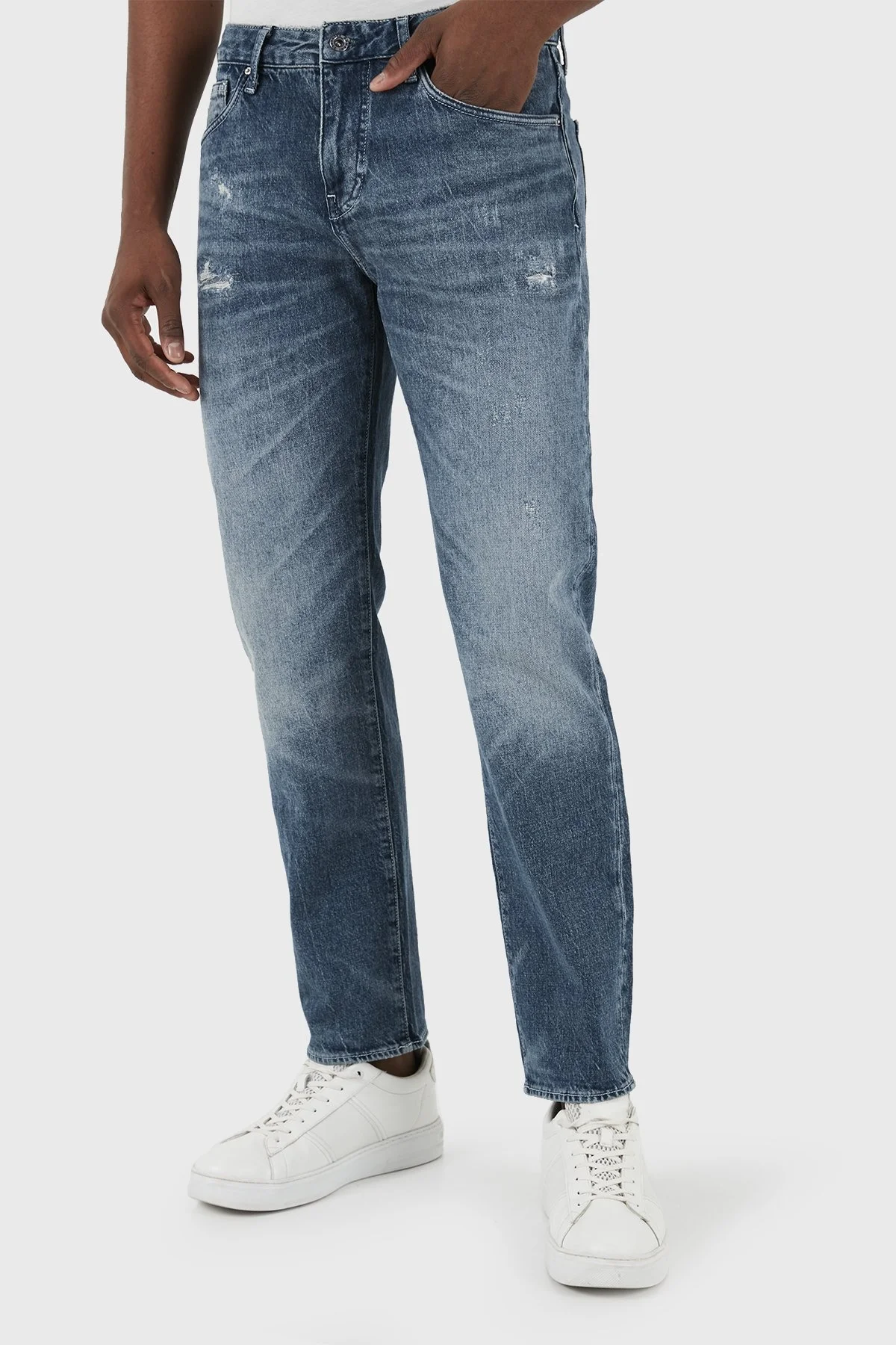 Armani Exchange J13 Yırtık Detaylı Slim Fit Jeans Erkek Kot Pantolon 3DZJ13 Z1Y9Z 1500 MAVİ - 2