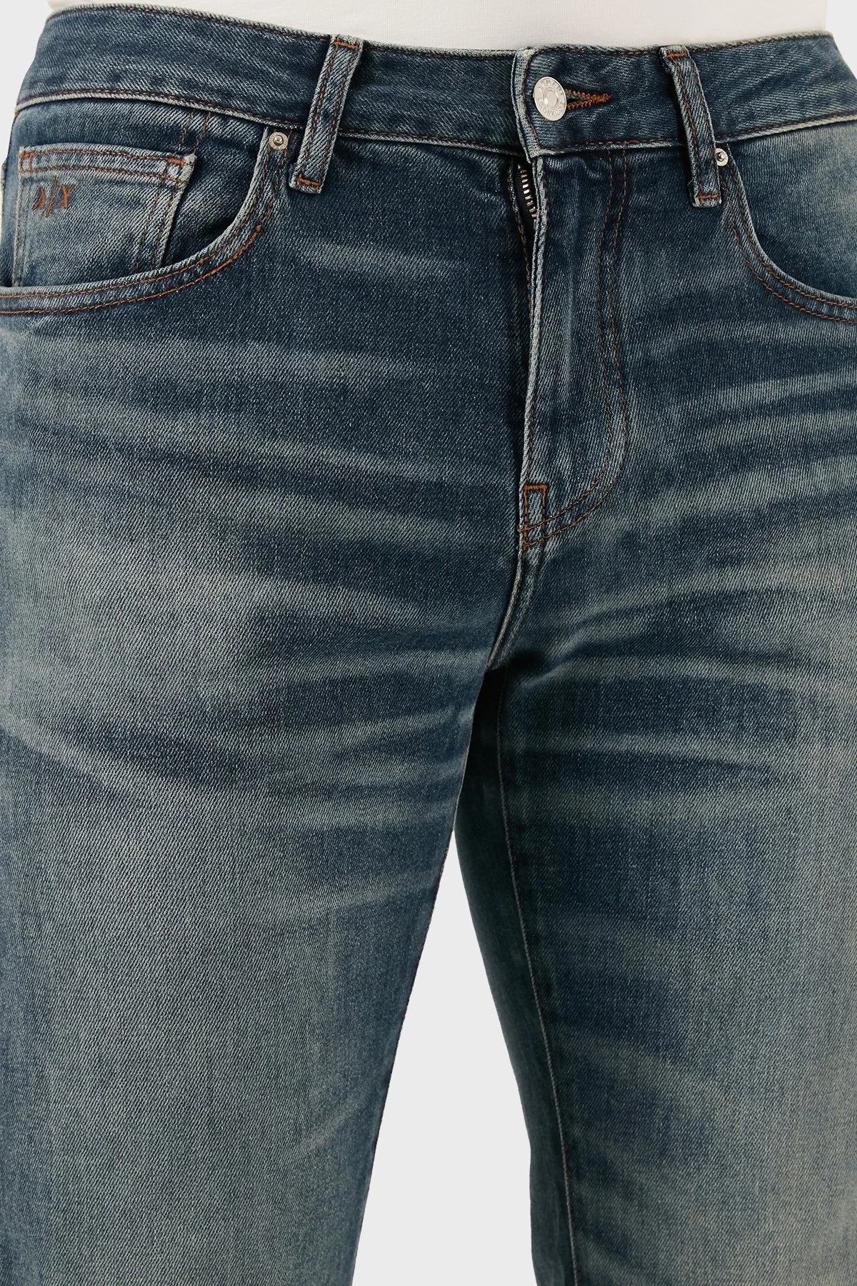 Armani Exchange J13 Yüksek Bel Slim Fit Jeans Erkek Kot Pantolon 3DZJ13 Z1Y6Z 1500 MAVİ - 4