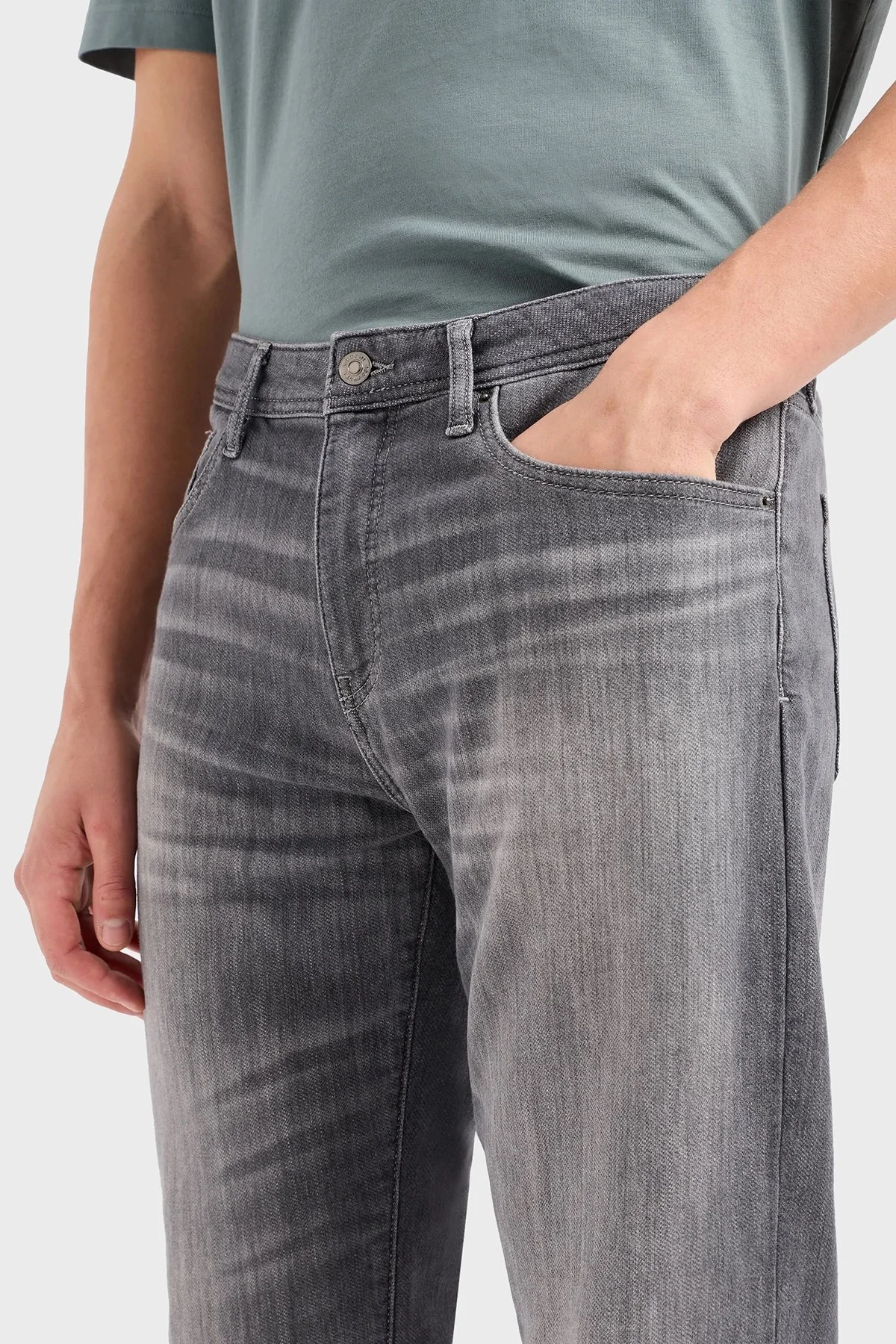 Armani Exchange J13 Yüksek Bel Slim Fit Jeans Erkek Kot Pantolon 3DZJ13 Z2TTZ 0903 GRİ - 4