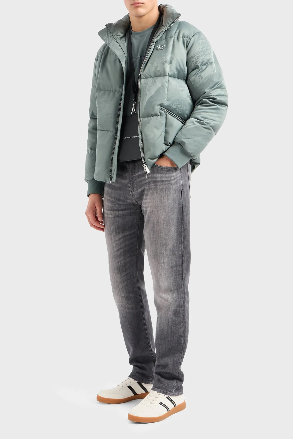 Armani Exchange J13 Yüksek Bel Slim Fit Jeans Erkek Kot Pantolon 3DZJ13 Z2TTZ 0903 GRİ - 1