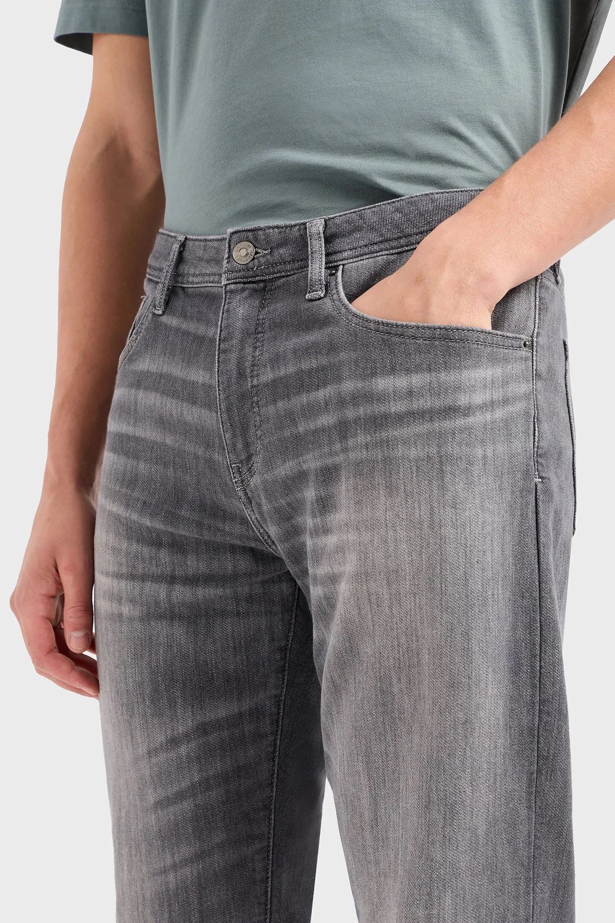 Armani Exchange J13 Yüksek Bel Slim Fit Jeans Erkek Kot Pantolon 3DZJ13 Z2TTZ 0903 GRİ - 4