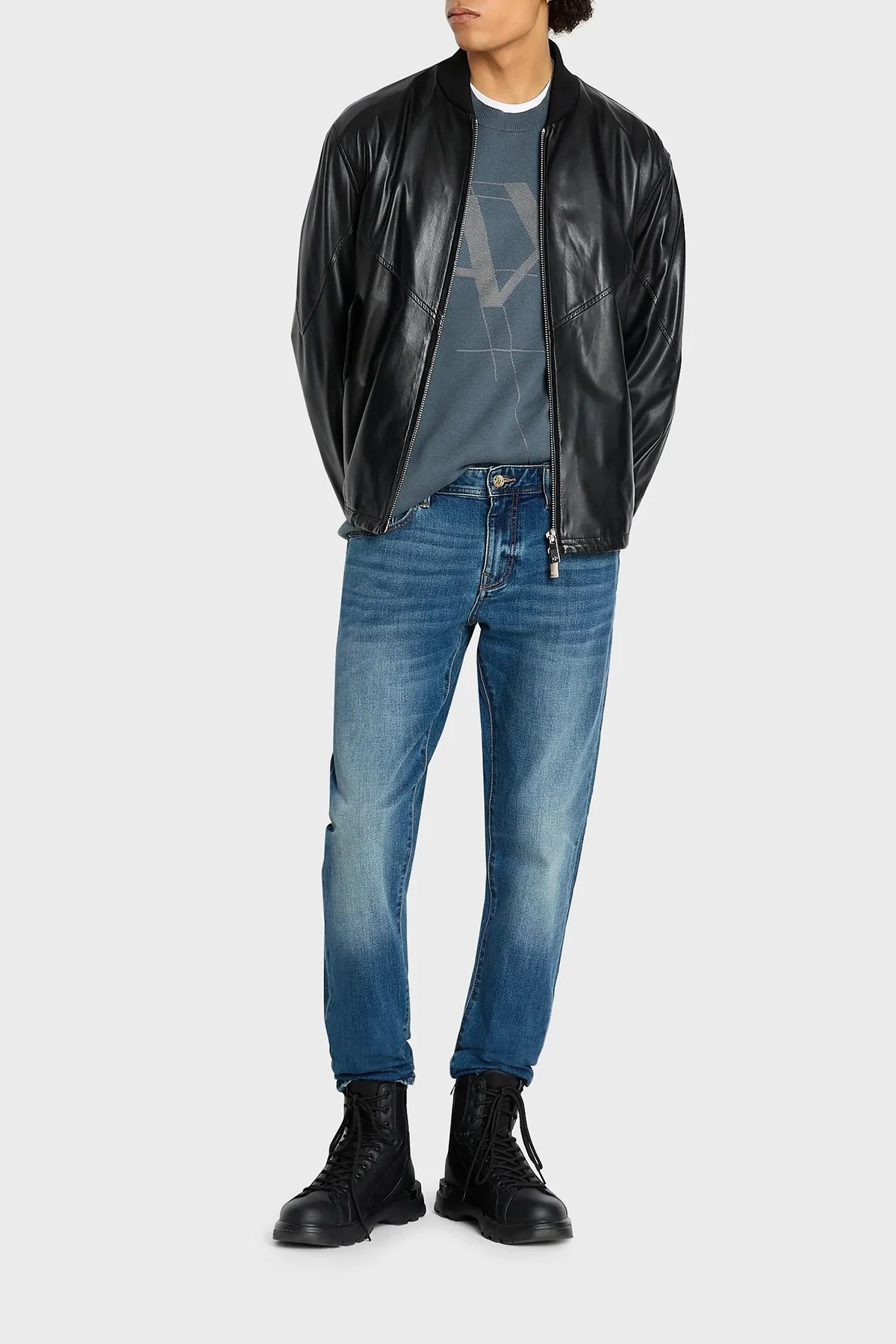 Armani Exchange J14 Düşük Bel Dar Paça Slim Fit Jeans Erkek Kot Pantolon 6RZJ14 Z18WZ 1500 LACİVERT - 3