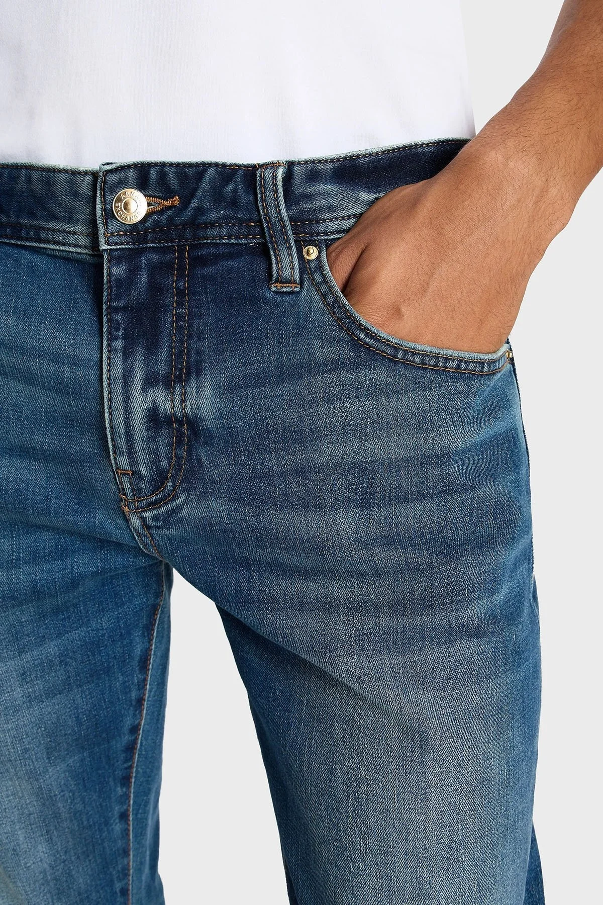 Armani Exchange J14 Düşük Bel Dar Paça Slim Fit Jeans Erkek Kot Pantolon 6RZJ14 Z18WZ 1500 LACİVERT - 4