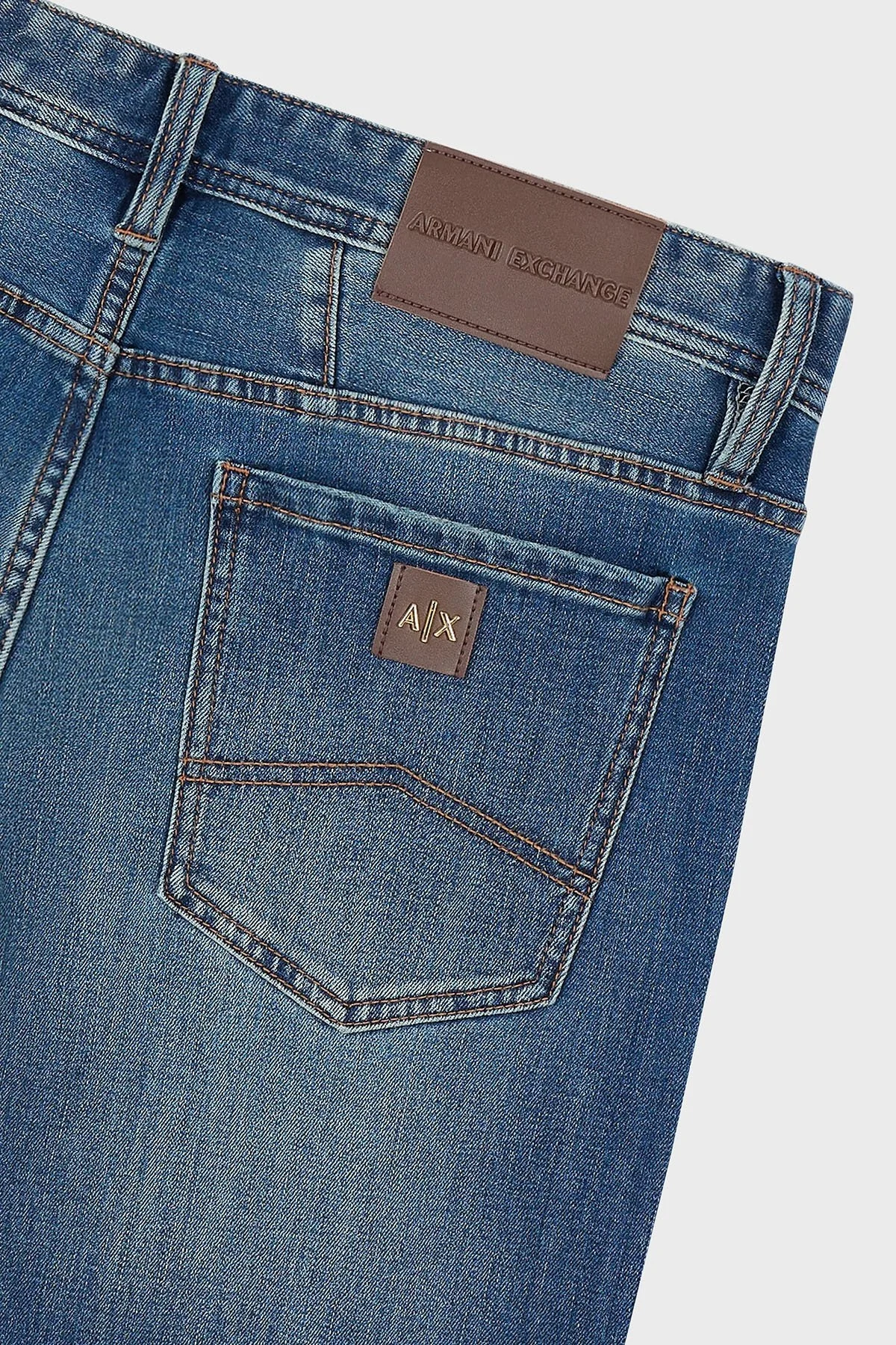 Armani Exchange J14 Düşük Bel Dar Paça Slim Fit Jeans Erkek Kot Pantolon 6RZJ14 Z18WZ 1500 LACİVERT - 7