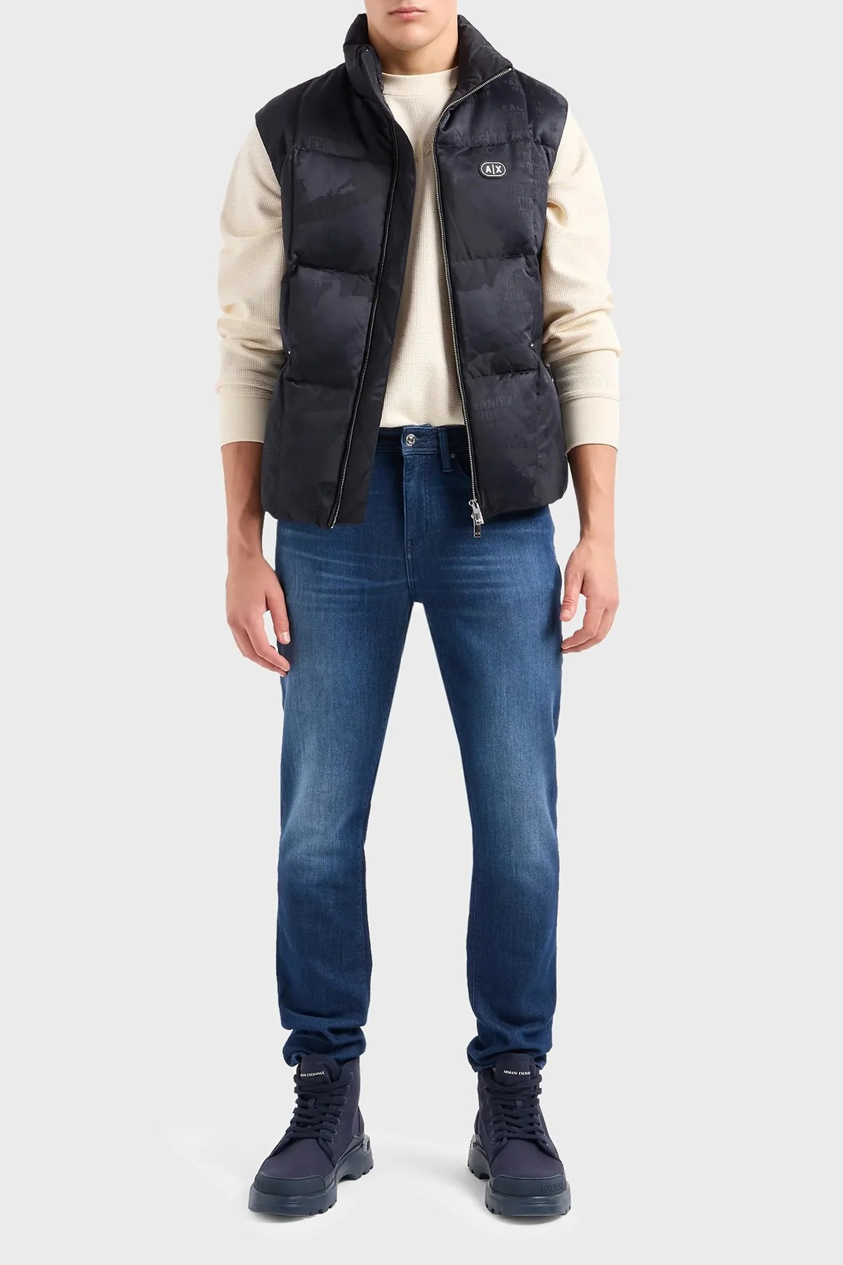 Armani Exchange J14 Normal Bel Slim Fit Jeans Erkek Kot Pantolon 3DZJ14 Z1TTZ 25EX LACİVERT - 1