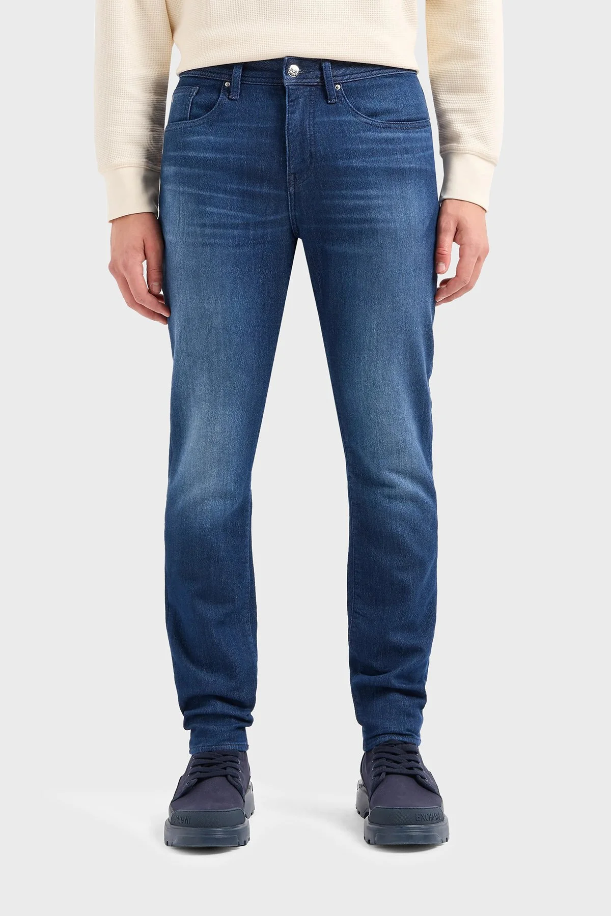 Armani Exchange J14 Normal Bel Slim Fit Jeans Erkek Kot Pantolon 3DZJ14 Z1TTZ 25EX LACİVERT - 2