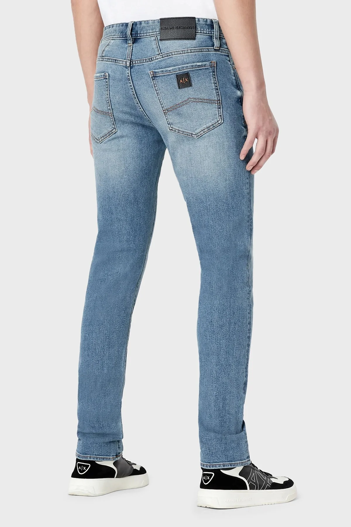 Armani Exchange J14 Pamuklu Normal Bel Skinny Fit Dar Paça Jeans Erkek Kot Pantolon 3RZJ14 Z1X3Z 1500 MAVİ - 2