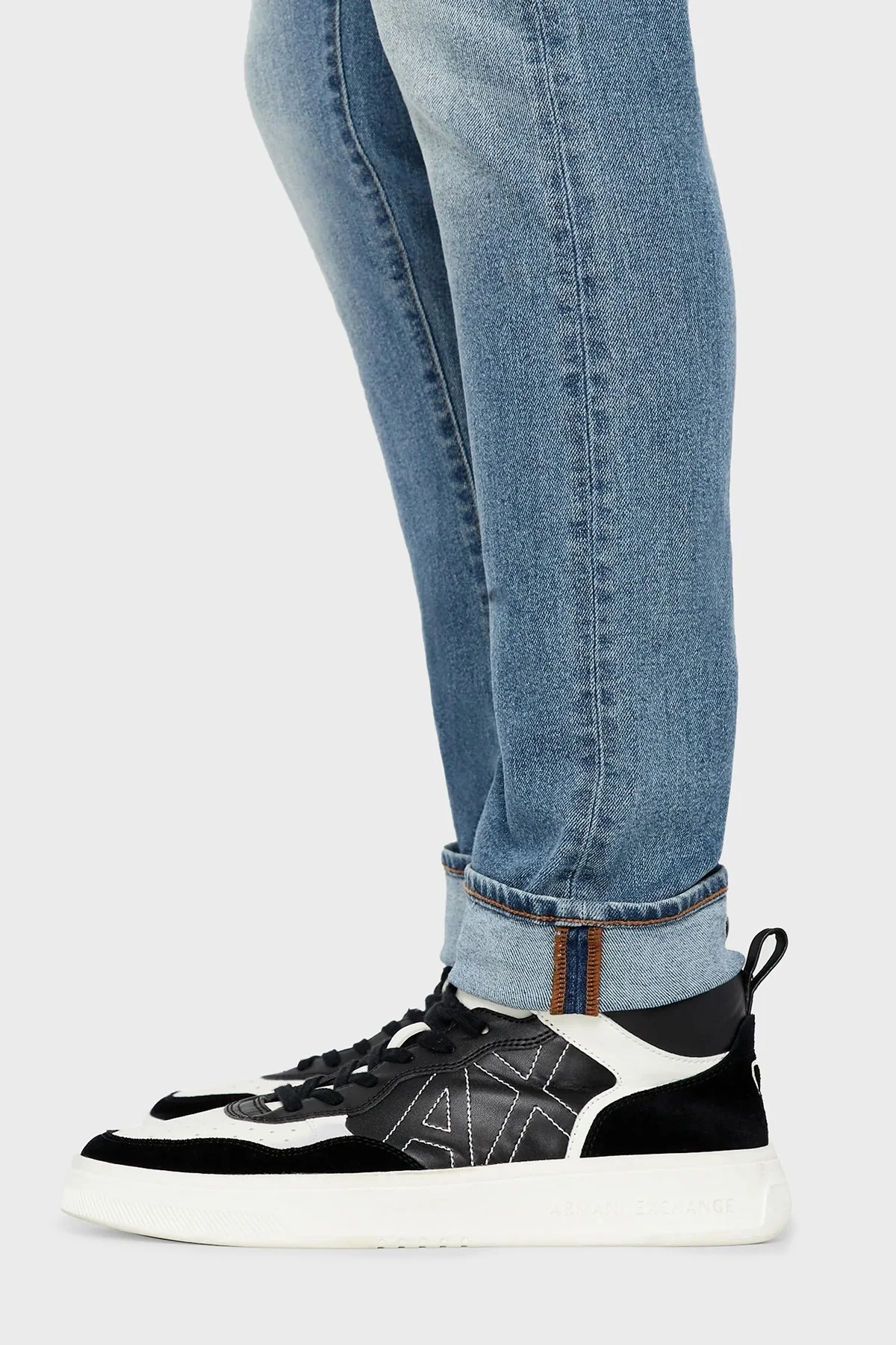 Armani Exchange J14 Pamuklu Normal Bel Skinny Fit Dar Paça Jeans Erkek Kot Pantolon 3RZJ14 Z1X3Z 1500 MAVİ - 4