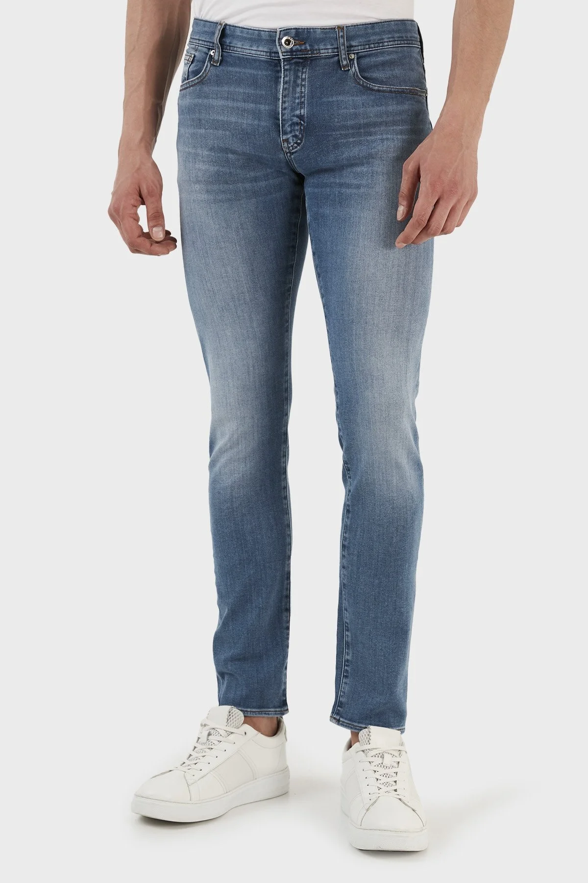 Armani Exchange J14 Pamuklu Normal Bel Skinny Fit Jeans Erkek Kot Pantolon 3RZJ14 Z2XXZ 1500 LACİVERT - 4
