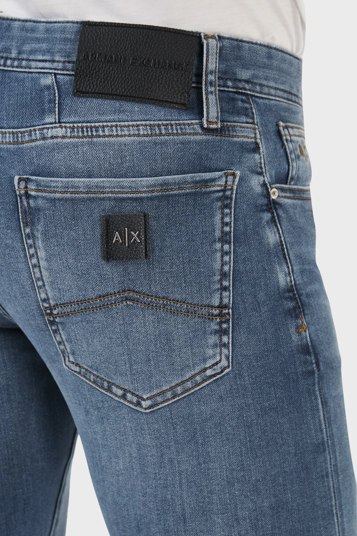 Armani Exchange J14 Pamuklu Normal Bel Skinny Fit Jeans Erkek Kot Pantolon 3RZJ14 Z2XXZ 1500 LACİVERT - 7