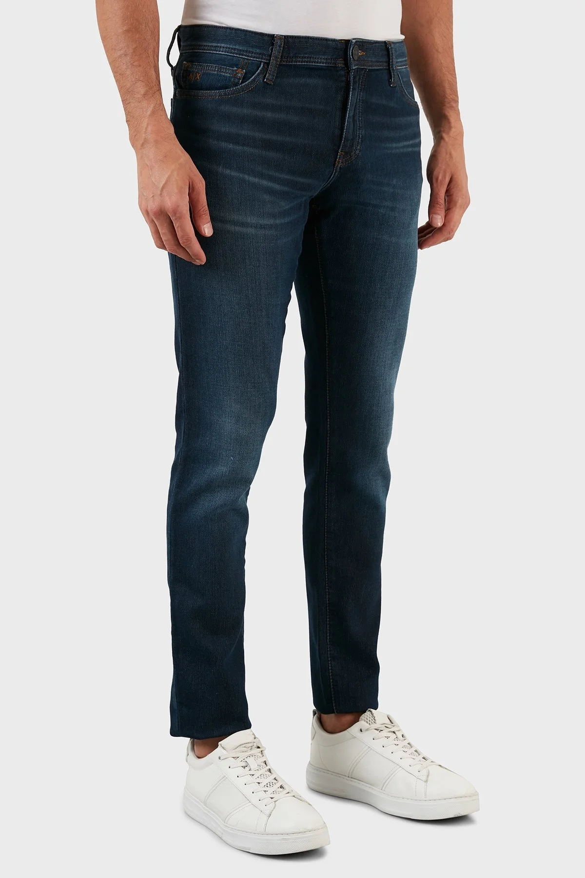 Armani Exchange J14 Pamuklu Normal Bel Skinny Fit Jeans Erkek Kot Pantolon 6LZJ14 Z2P6Z 1500 LACİVERT - 4