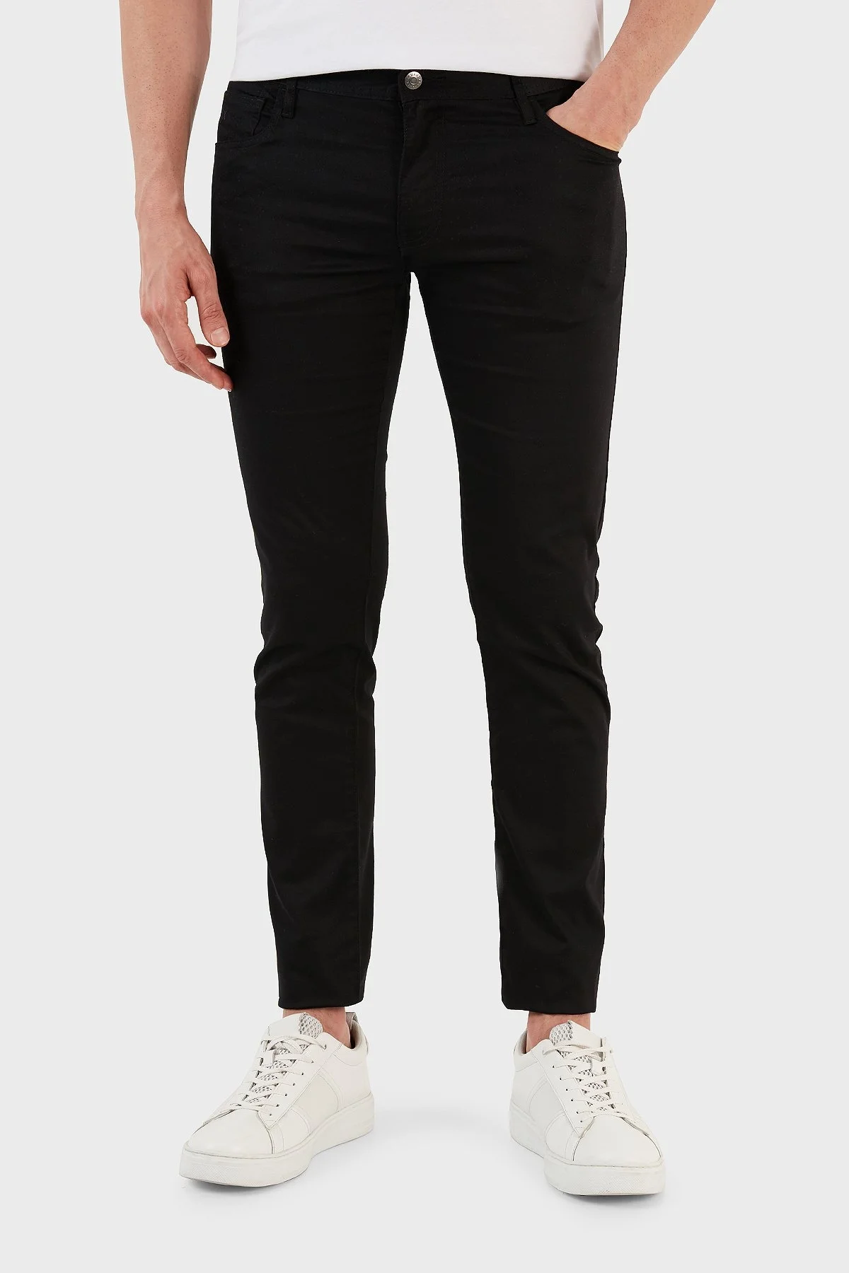 Armani Exchange J14 Pamuklu Skinny Fit Dar Paça Erkek Pantolon 8NZJ14 ZNXQZ 1200 SİYAH - 2