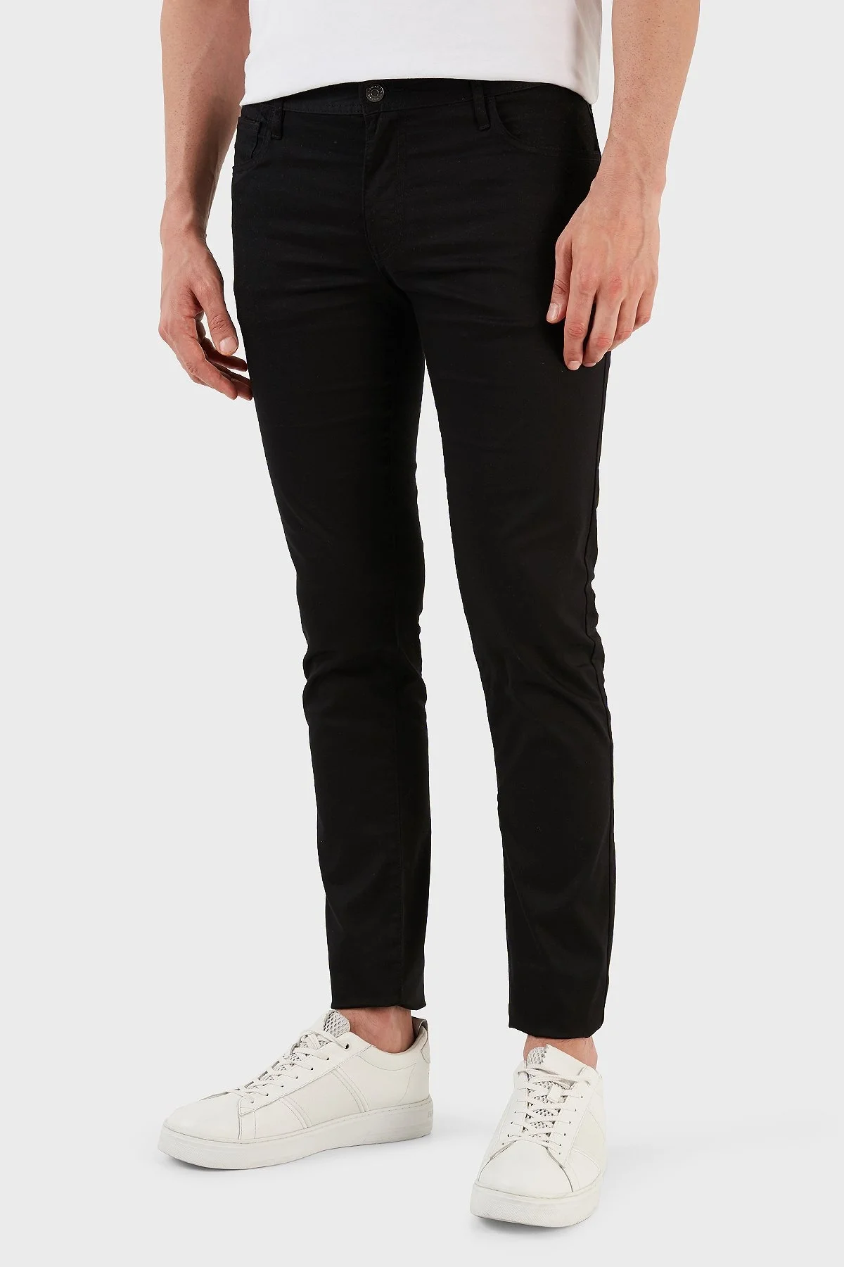 Armani Exchange J14 Pamuklu Skinny Fit Dar Paça Erkek Pantolon 8NZJ14 ZNXQZ 1200 SİYAH - 4