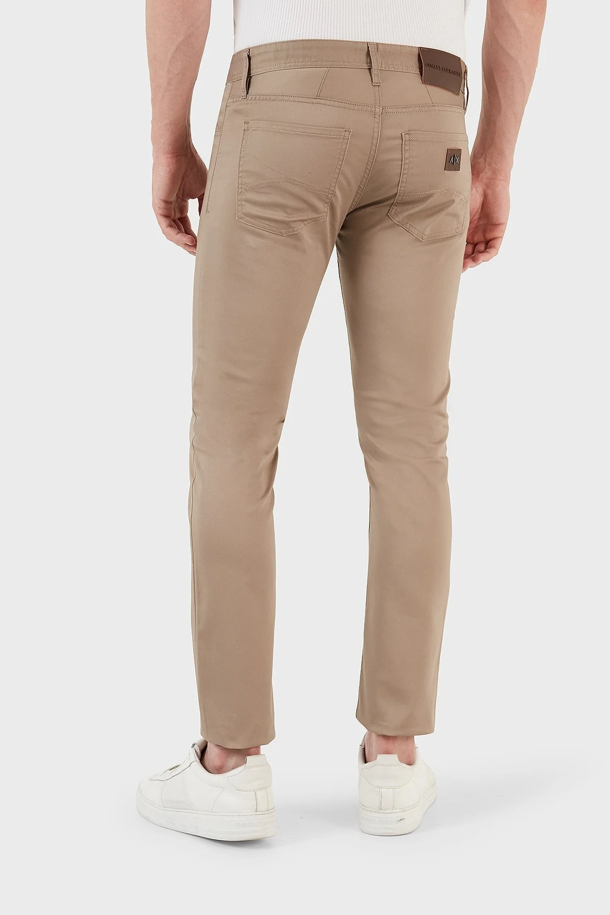 Armani Exchange J14 Pamuklu Skinny Fit Dar Paça Erkek Pantolon 8NZJ14 ZNXQZ 1742 KAHVE - 2