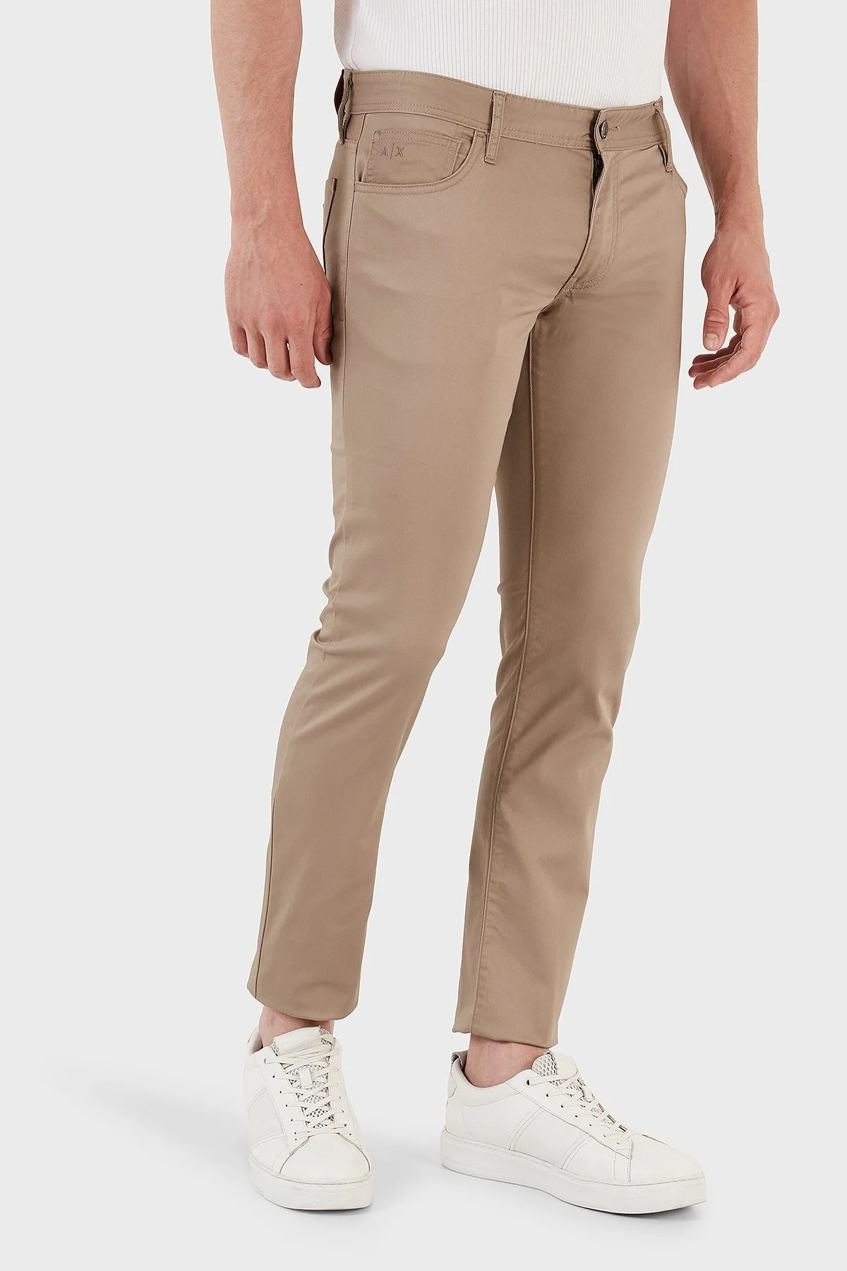 Armani Exchange J14 Pamuklu Skinny Fit Dar Paça Erkek Pantolon 8NZJ14 ZNXQZ 1742 KAHVE - 3