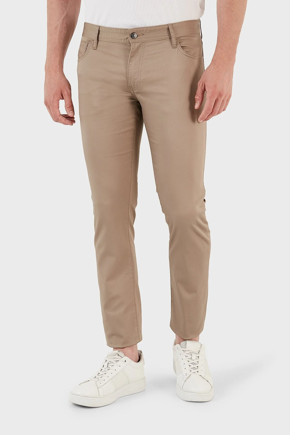 Armani Exchange J14 Pamuklu Skinny Fit Dar Paça Erkek Pantolon 8NZJ14 ZNXQZ 1742 KAHVE - 4
