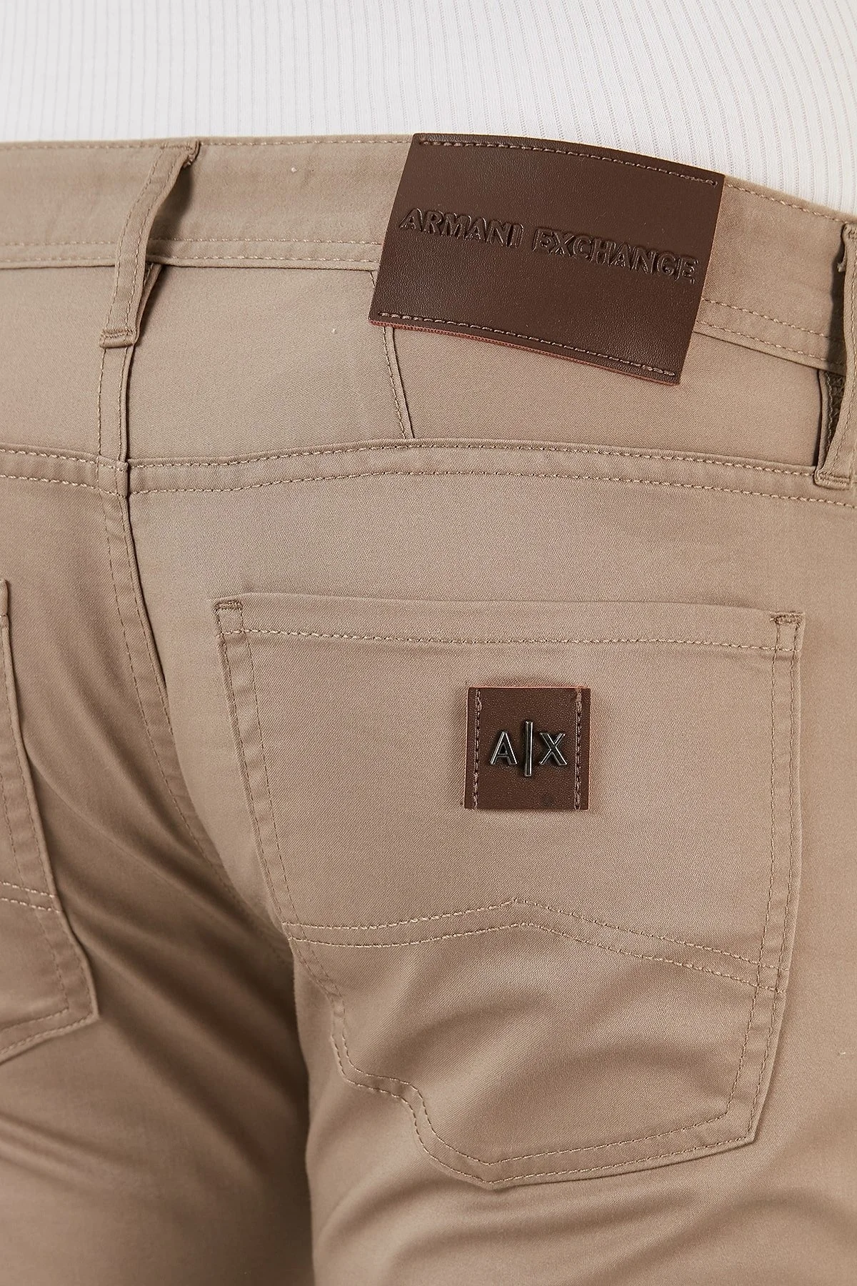 Armani Exchange J14 Pamuklu Skinny Fit Dar Paça Erkek Pantolon 8NZJ14 ZNXQZ 1742 KAHVE - 6