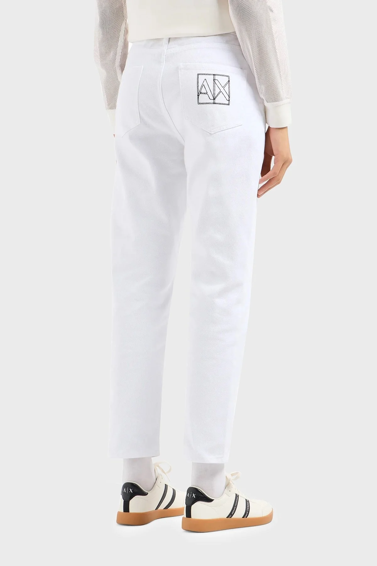 Armani Exchange J16 Boyfriend Kısa Paça Jeans Bayan Kot Pantolon 3DYJ16 Y15MZ 0104 BEYAZ - 3