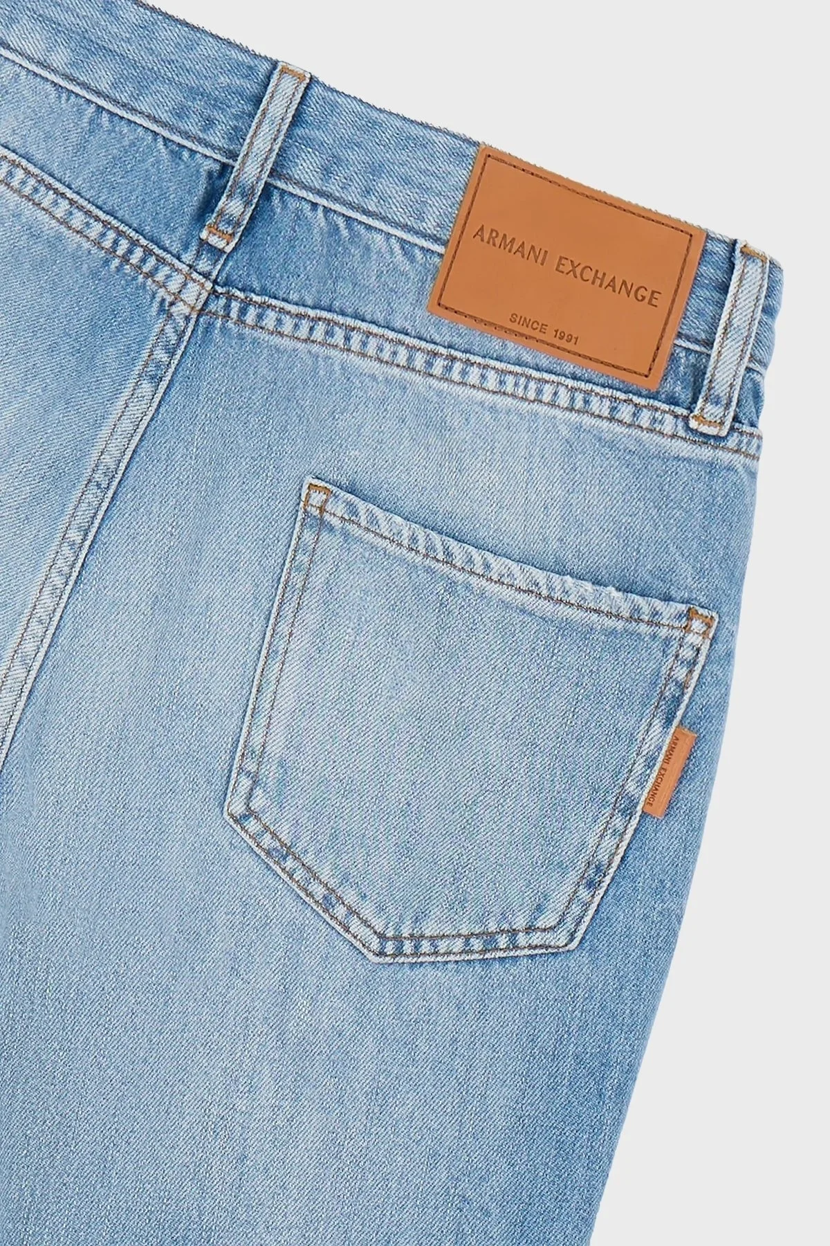 Armani Exchange J16 Boyfriend Yüksek Bel Jeans Bayan Kot Pantolon 3DYJ16 Y16GZ 05EL AÇIK MAVİ - 5