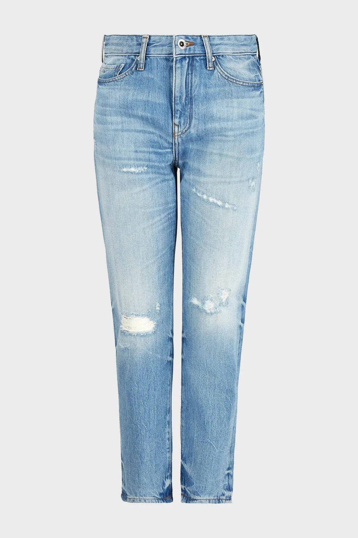 Armani Exchange J16 Boyfriend Yüksek Bel Jeans Bayan Kot Pantolon 3DYJ16 Y16GZ 05EL AÇIK MAVİ - 6