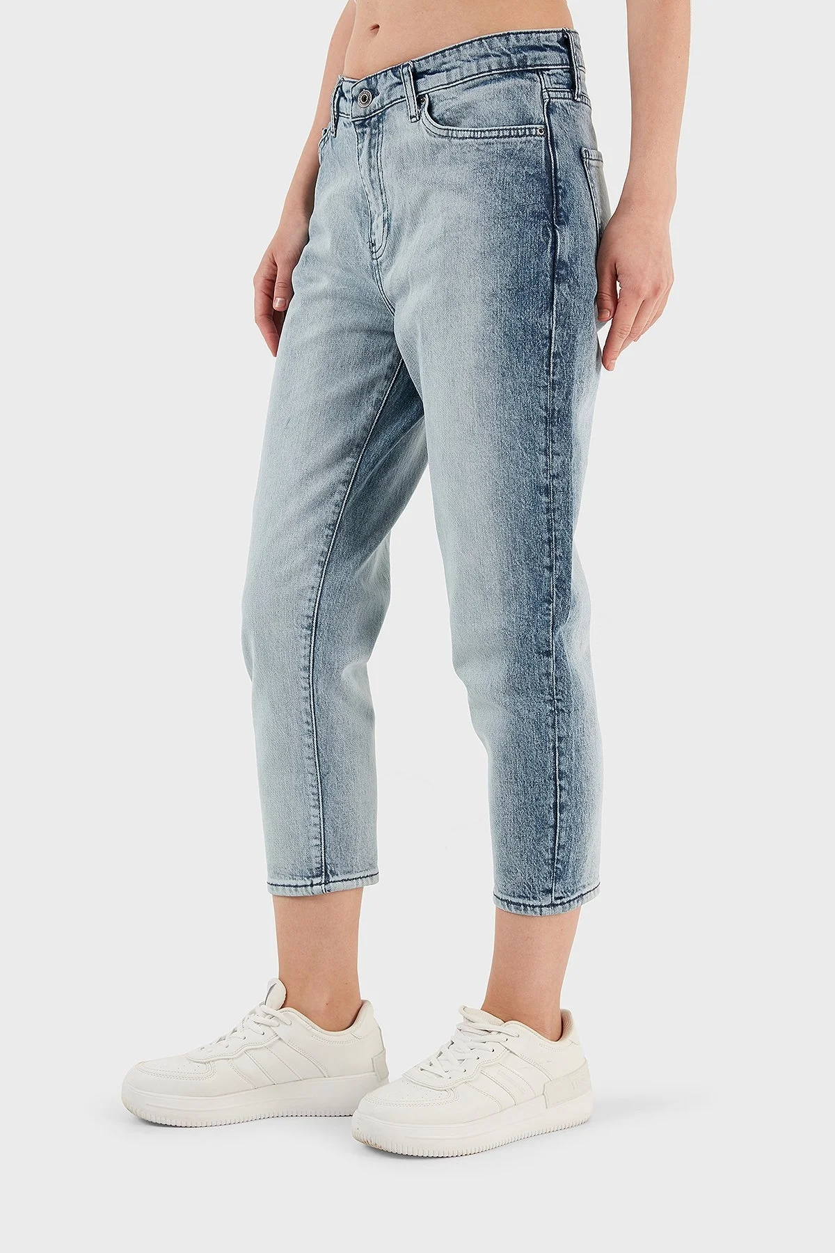 Armani Exchange J16 Pamuklu Boyfriend Kısa Paça Jeans Bayan Kot Pantolon 3RYJ16 Y1MUZ 1500 LACİVERT - 2