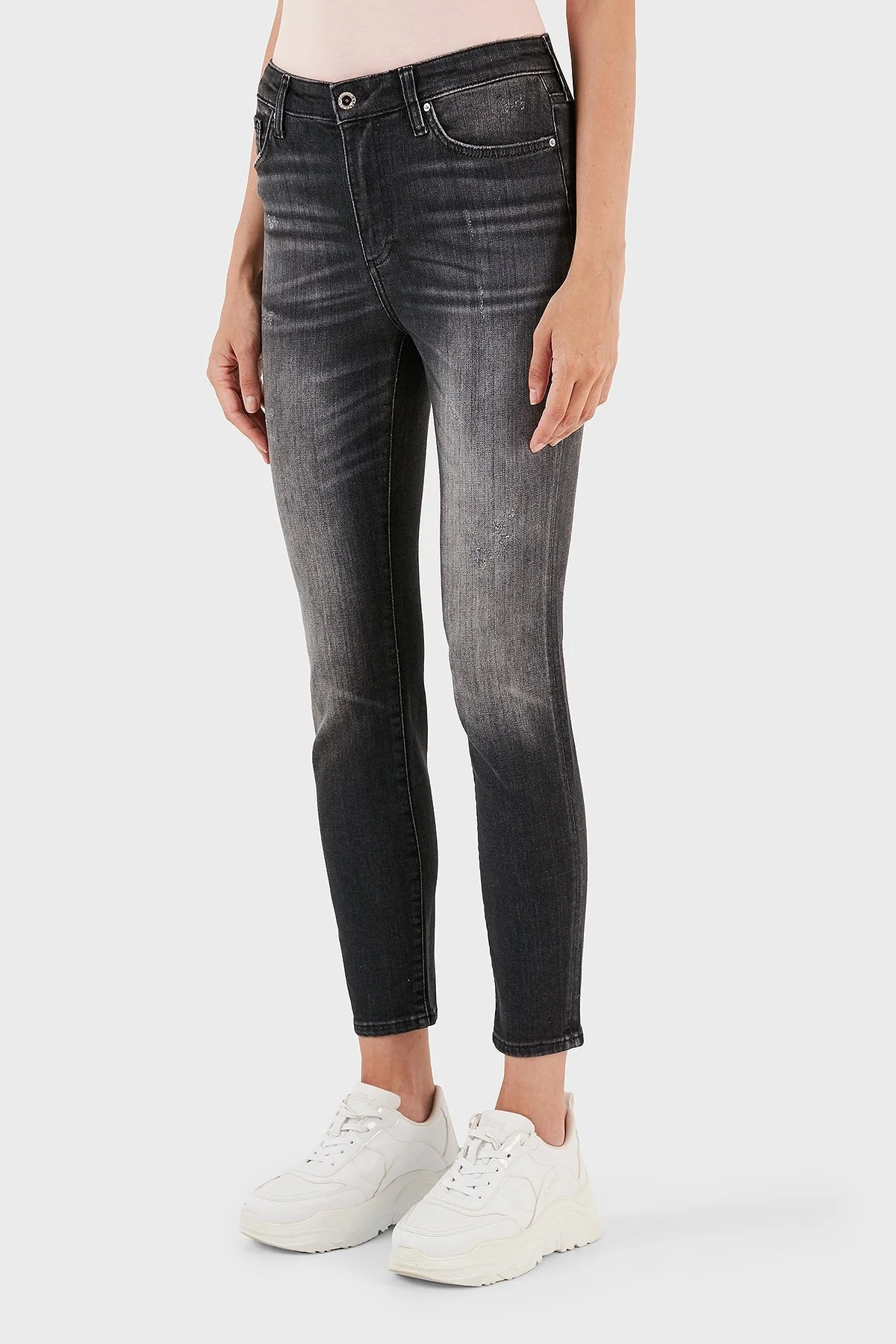Armani Exchange J24 Pamuklu Super Skinny Fit Jeans Bayan Kot Pantolon 6RYJ24 Y12BZ 0204 SİYAH - 10