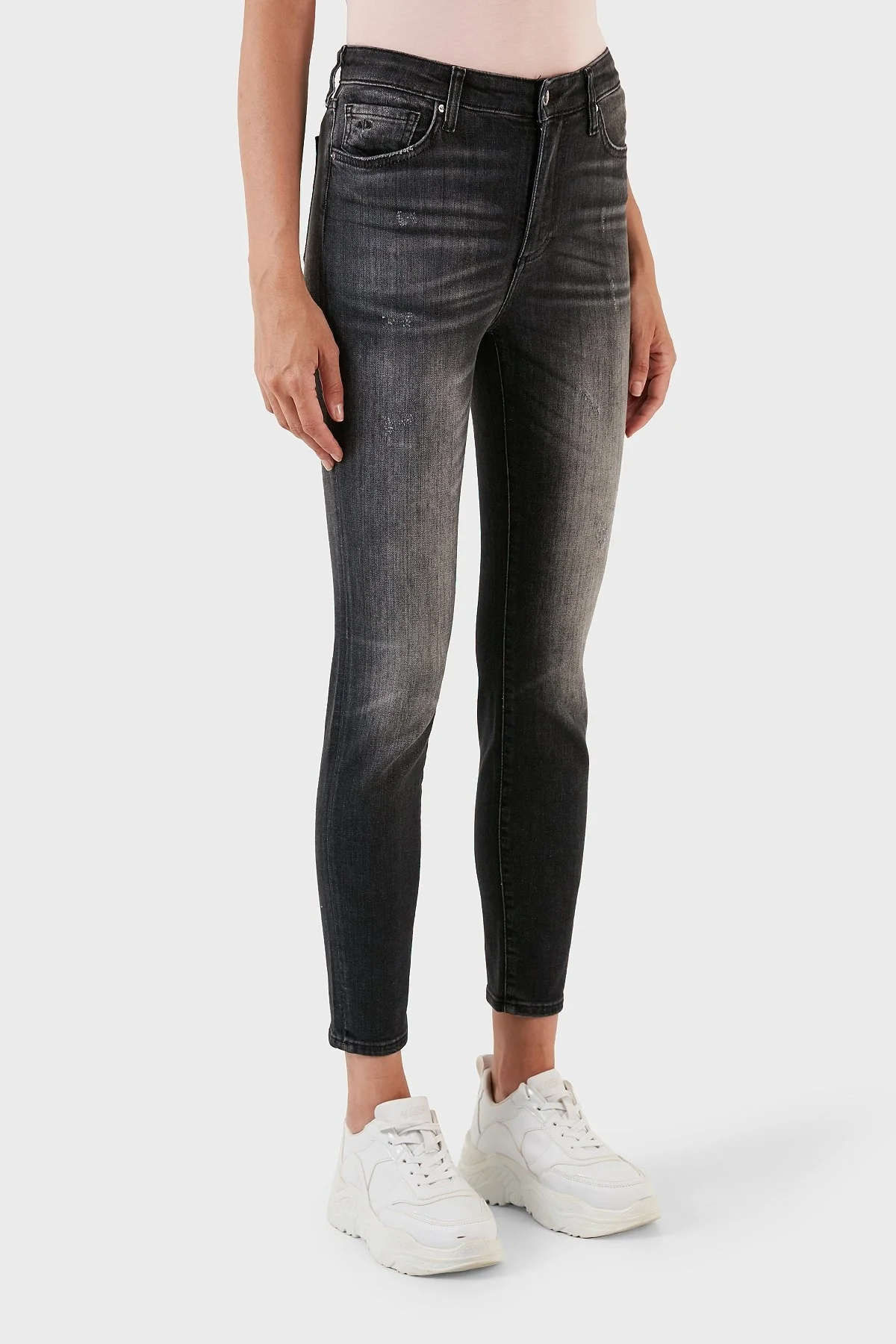 Armani Exchange J24 Pamuklu Super Skinny Fit Jeans Bayan Kot Pantolon 6RYJ24 Y12BZ 0204 SİYAH - 11