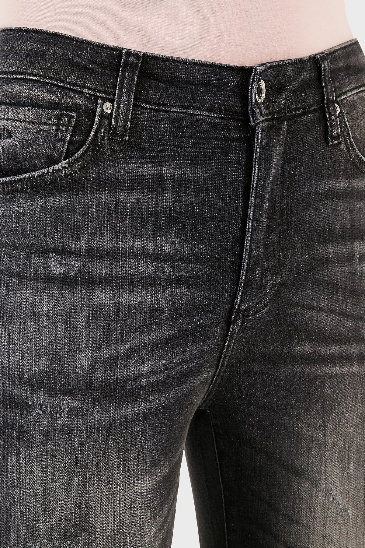 Armani Exchange J24 Pamuklu Super Skinny Fit Jeans Bayan Kot Pantolon 6RYJ24 Y12BZ 0204 SİYAH - 12