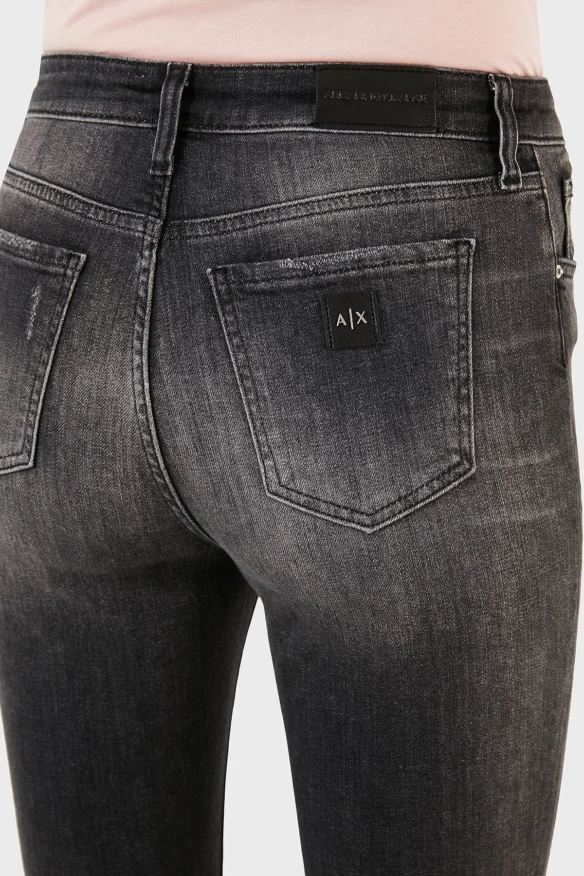 Armani Exchange J24 Pamuklu Super Skinny Fit Jeans Bayan Kot Pantolon 6RYJ24 Y12BZ 0204 SİYAH - 14
